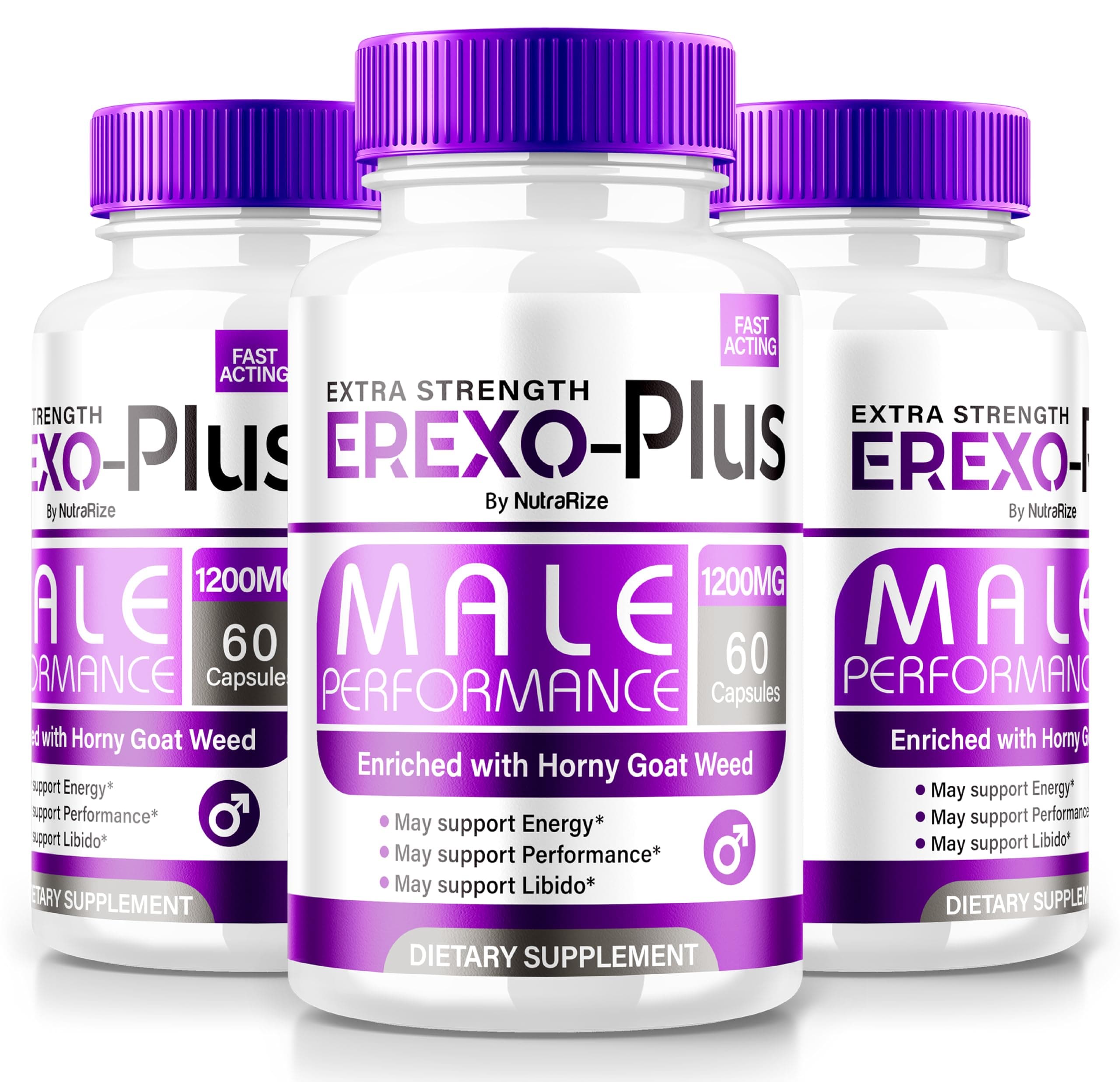 (3 Pack) Erexo Plus Pills, ErexoPlus Advanced Male Capsules, Erexo-Plus Formula for Men, All Natural Muscle Supplement for Maximum Performance and Overall Wellness, Official Review (180 Capsules)