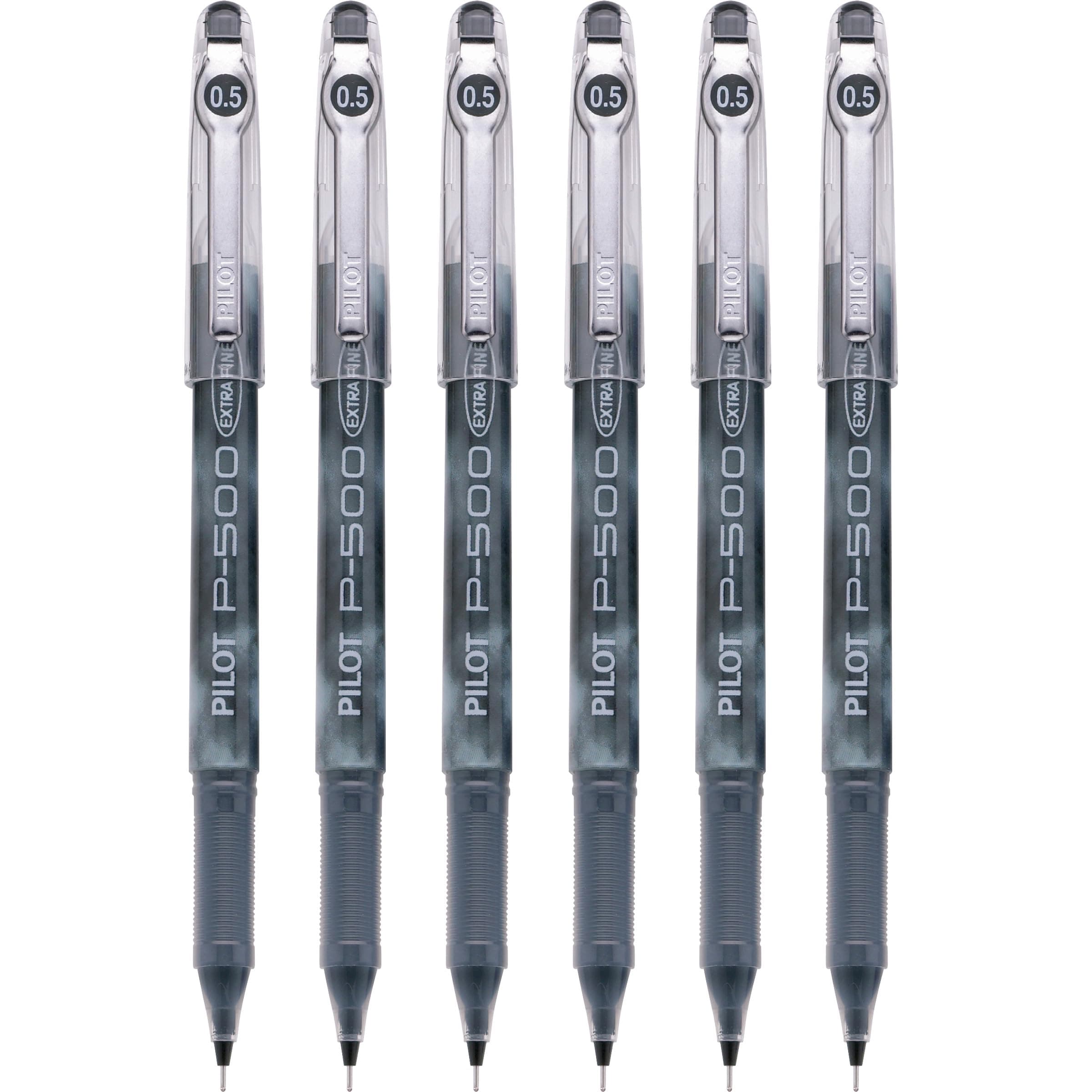 Pilot Precise P-500 Gel Ink Rolling Ball Pens, Extra Fine Point, Black Ink, 6 Pens