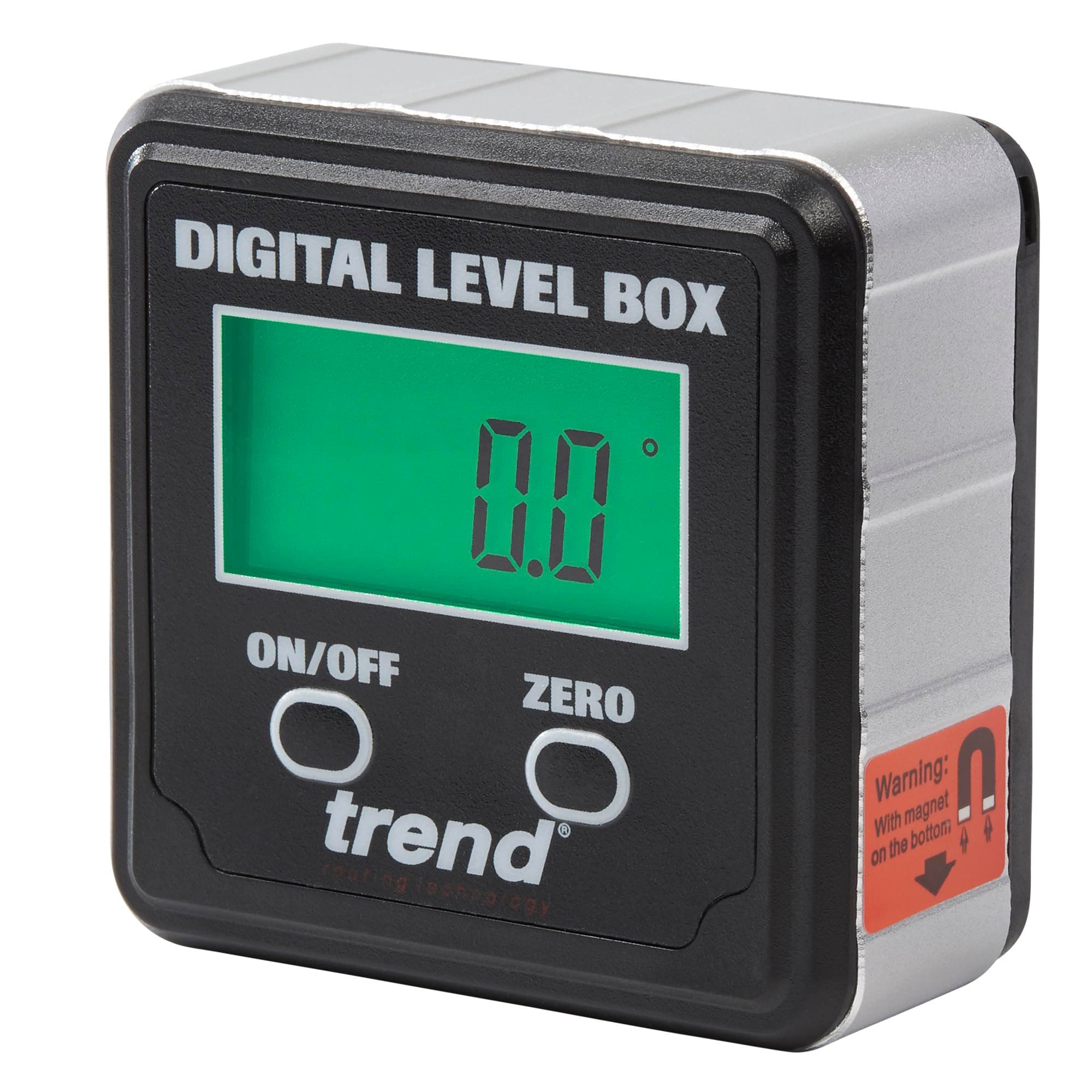 Trend Digital Level Box and Angle Finder (Magnetic Base & LCD Display) for Woodworking and Accurate Table/Mitre Saw Angle Setting, DLB , Black