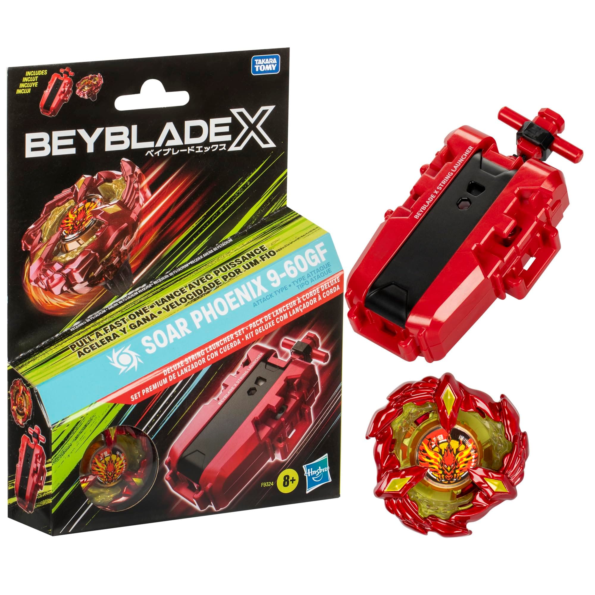 Beyblade X Soar Phoenix Deluxe Set, Includes String Launcher & Right-Spin Top, Spinning Battle Toy for 8+ Year Old Kids, Boys and Girls, High-Speed Action & Epic Battles