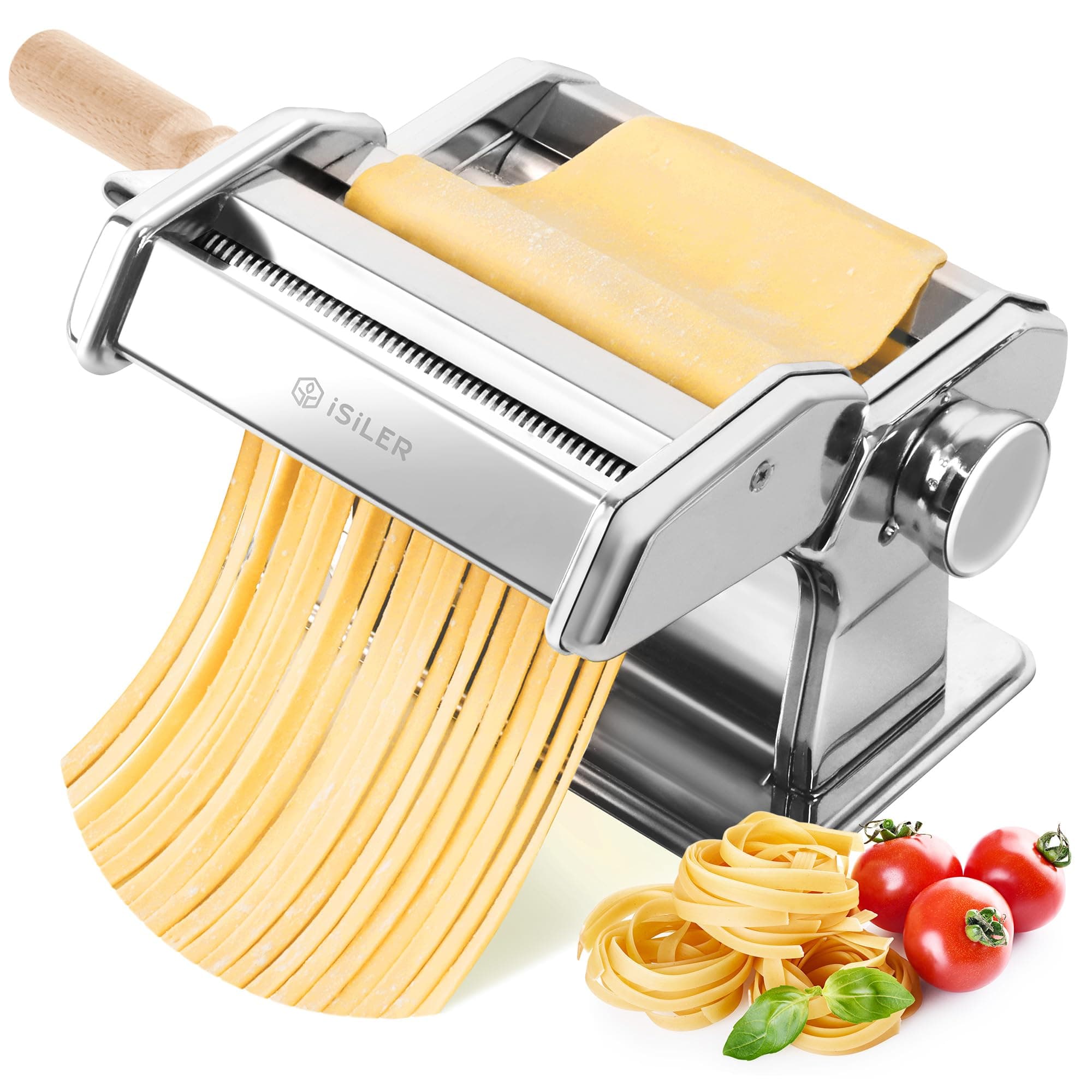 Pasta Maker, 9 Adjustable Thickness Settings 2-in-1 Pasta Machine with Rollers and Cutter, Noodle Maker for Pasta, Dumpling Skin, Spaghetti, Fettuccini, Lasagna
