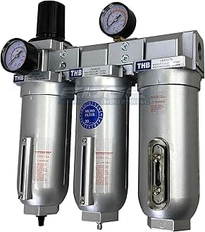 SUPER HEAVY DUTY HIGH FLOW AIR FILTRATION SYSTEM, 2 STAGE PARTICULATE FILTER PLUS OIL REMOVING COALESCING FILTER COMBINATION (1" NPT, AUTO DRAIN)