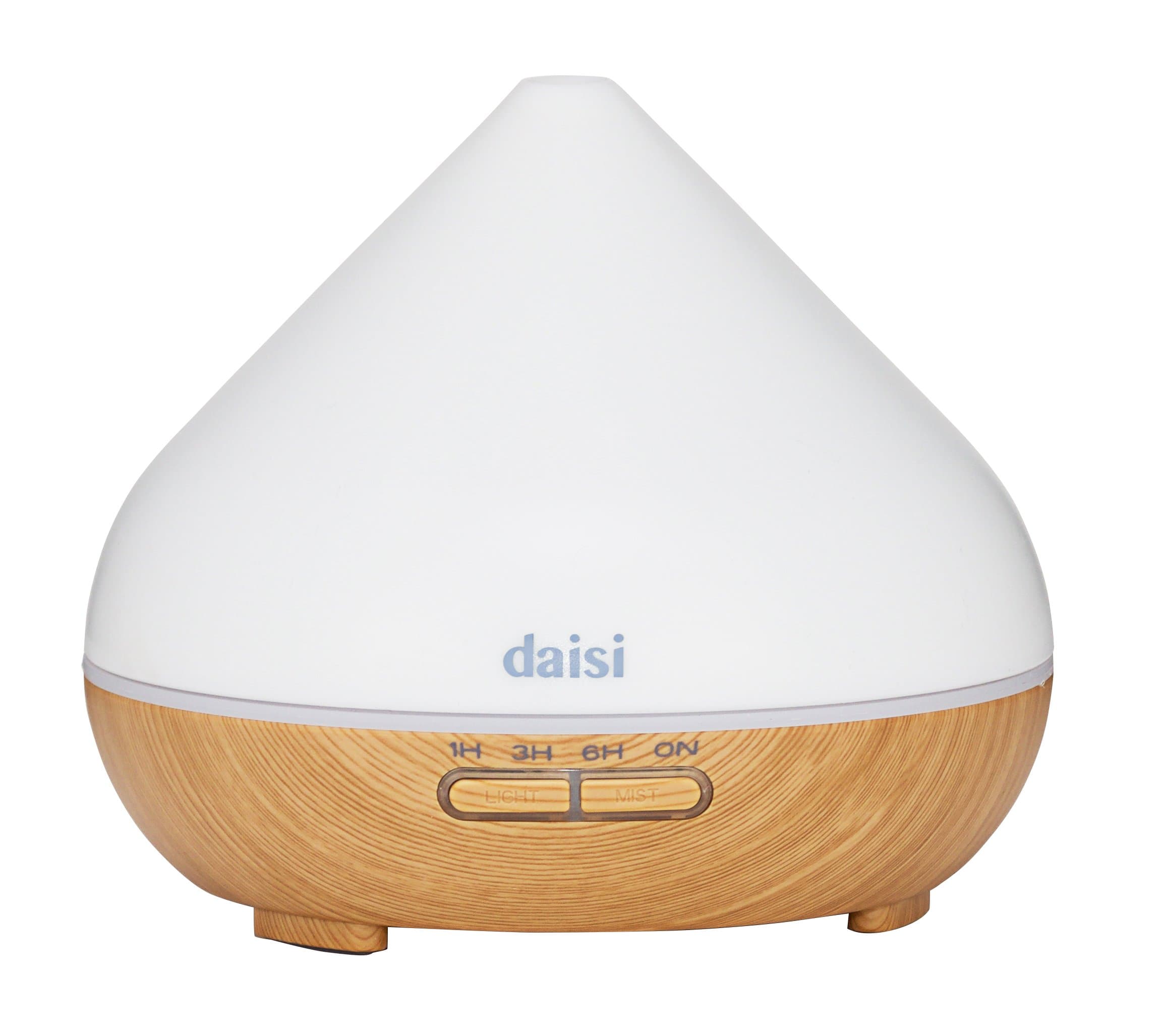 daisi Aromatherapy Essential Oil Diffuser 300ml | Ultrasonic Cool Mist Humidifier | 7 LED Light Colors, 4 Timer Settings | Auto Shut Off | Perfect for Home, Spa, Bedroom & Office | Raindrop Wood Grain