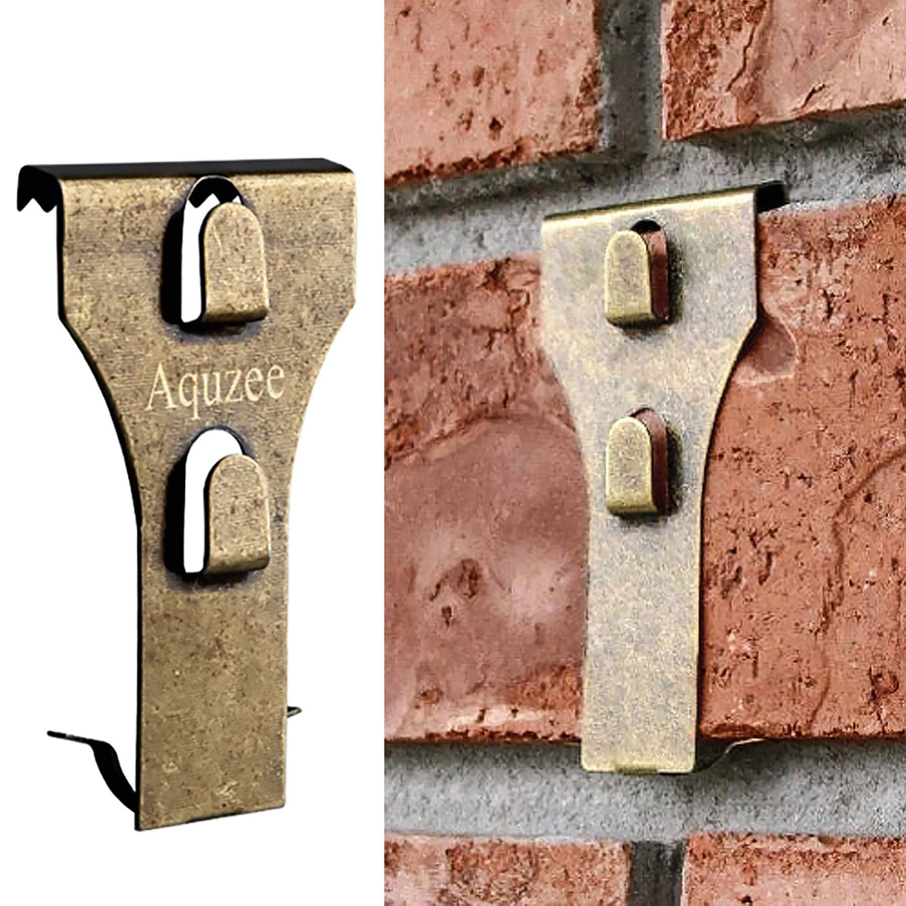 Brick Hook Clip for Hanging Outdoors, Spring Steel Hooks Wall Picture Wreath Lights Hangers Fastener Fits Brick 2 1/4 to 2 3/8 in Height 15 Pack