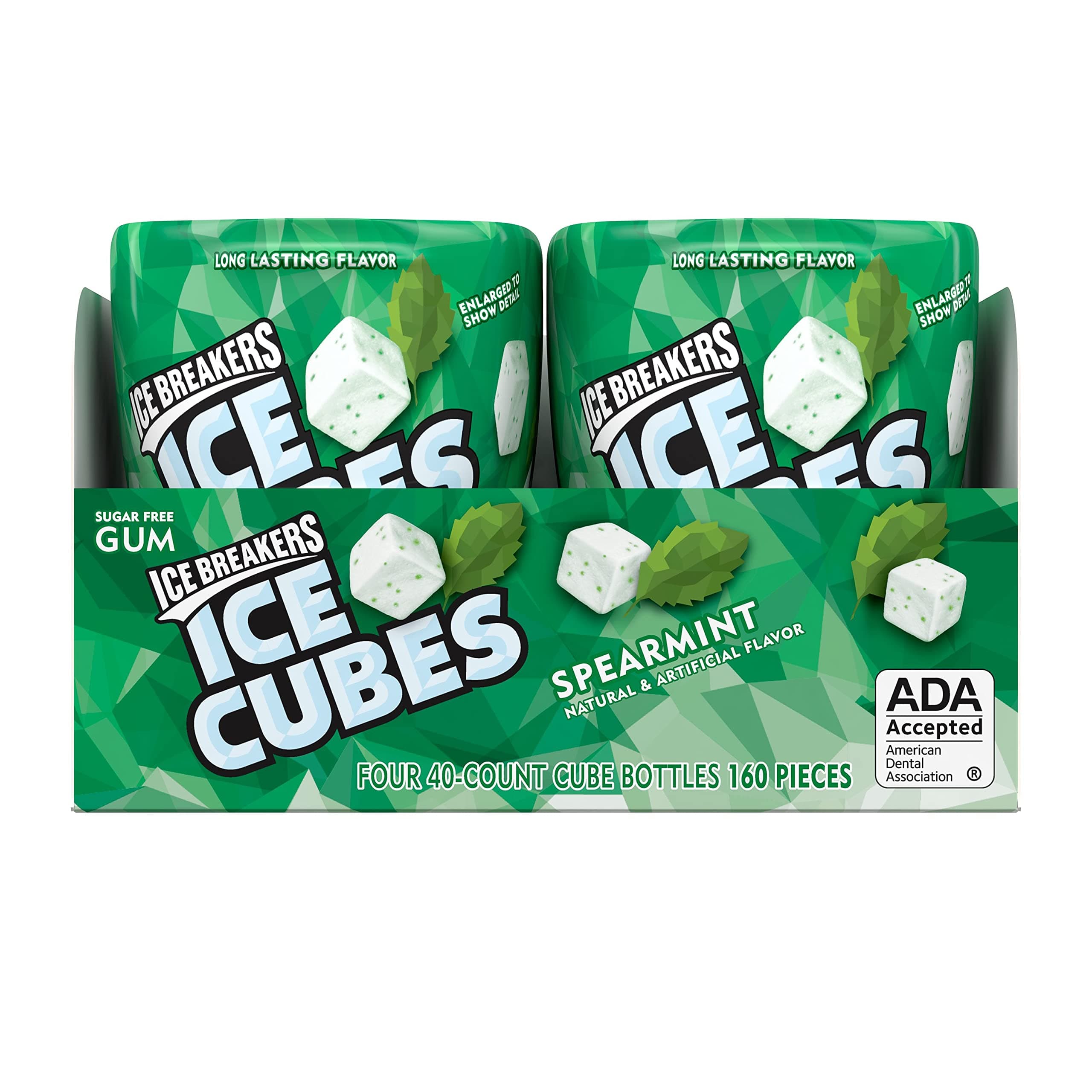 Ice Breakers Ice Cubes Sugar-free Gum (Spearmint, 40 Counts) - Pack of 4