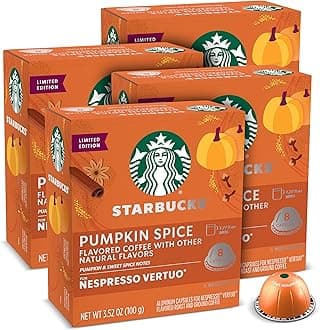 Starbucks by Nespresso Vertuo, Pumpkin Spice, 32-count Coffee Pods, Brews 7.8 oz.