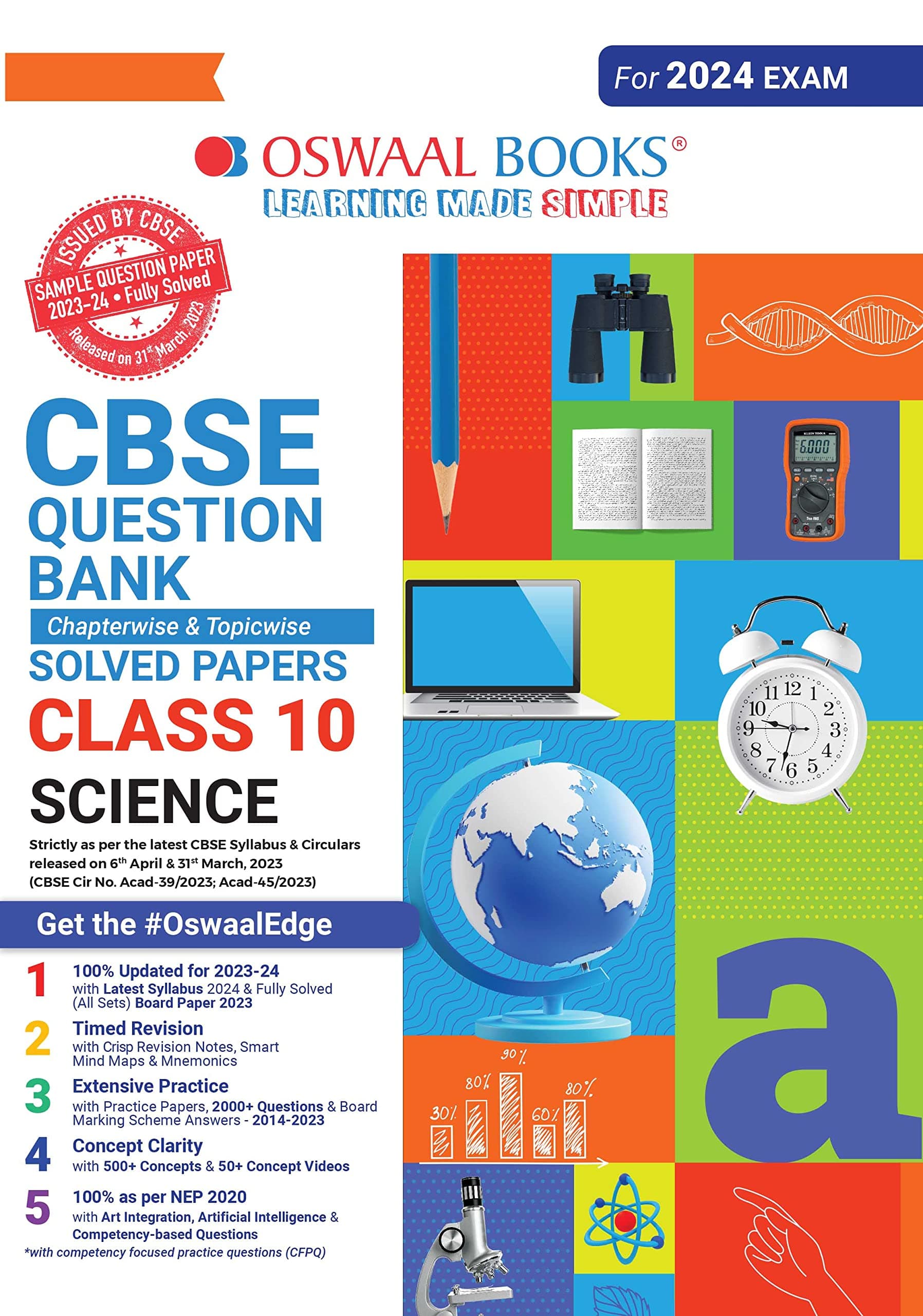 Oswaal CBSE Chapterwise & Topicwise Question Bank Class 10 Science Book (For 2023-24 Exam)