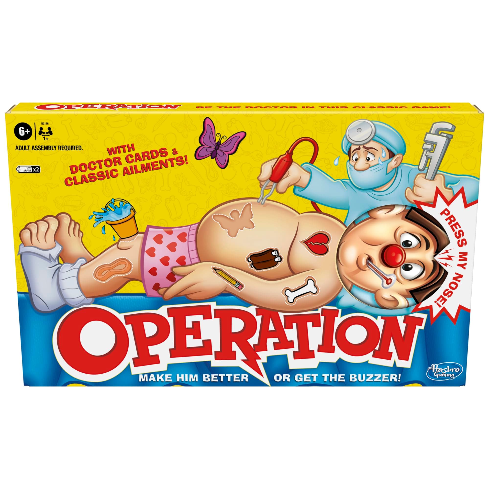 Hasbro Gaming Classic Operation Electronic Board Game for 1 or More Players, Ages 6 and Up