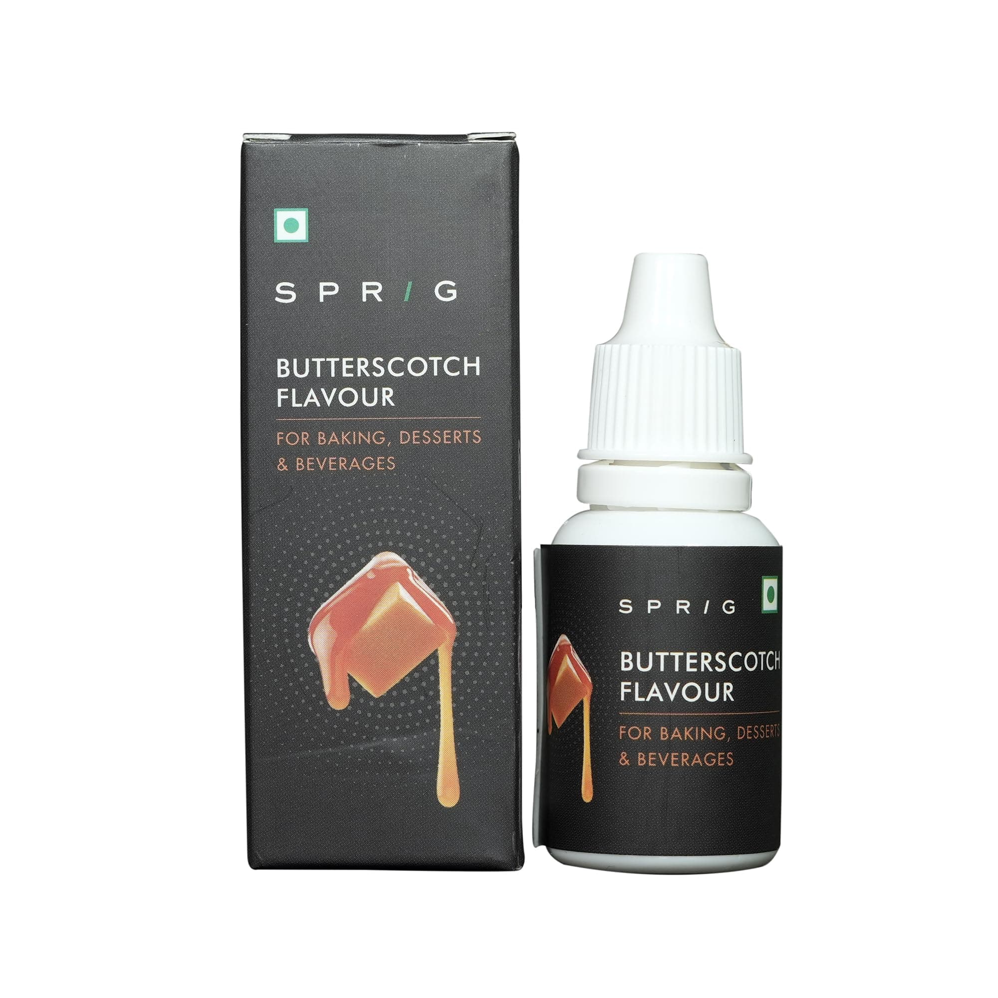 Sprig Butterscotch Flavour | For Baking & Beverages | Ideal for baking cakes, biscuits, cookies, ice-cream | Baking essential | Strong caramel notes | 15ml