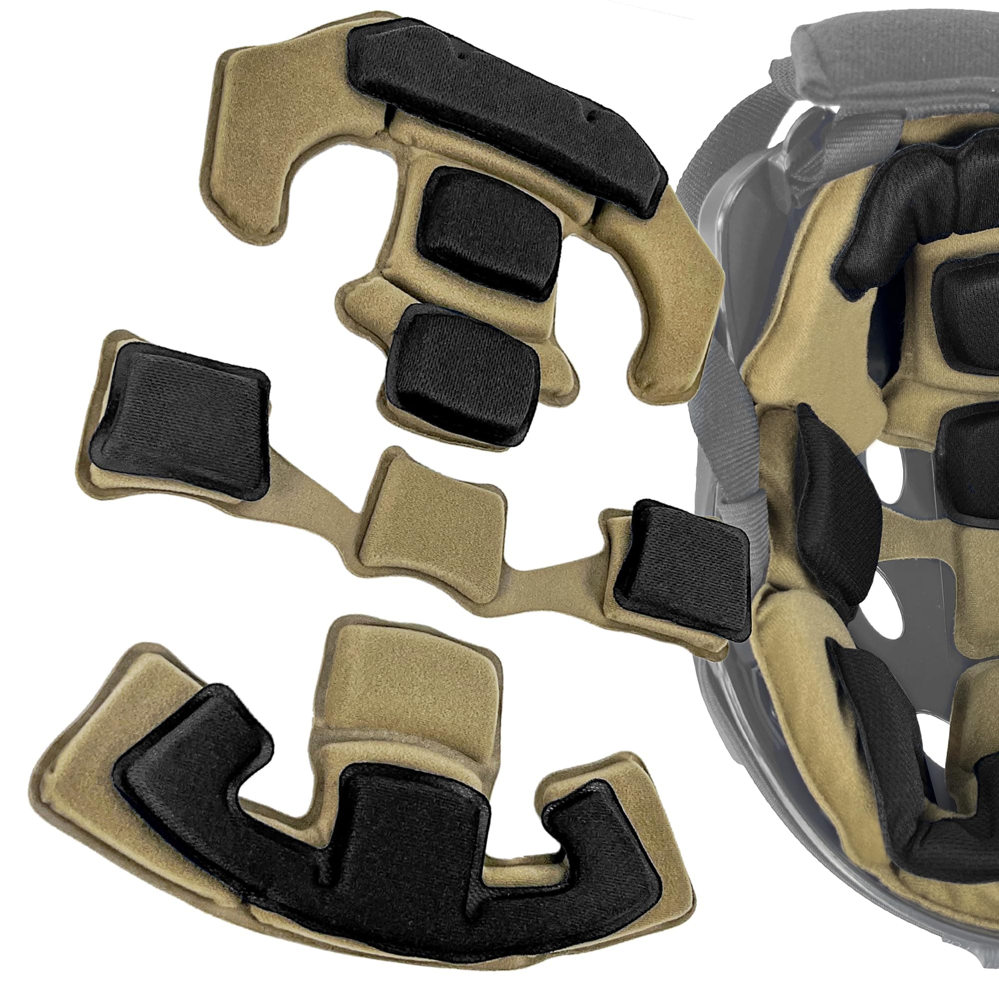 Universal Tactical Airsoft Outdoor Combat Internal Replacement Memory Foam Pad Padding Inserts Protective Mat Kits Set Accessories Compatible for Fast/Mich/ACH/USMC/PASGT/EX Helmet