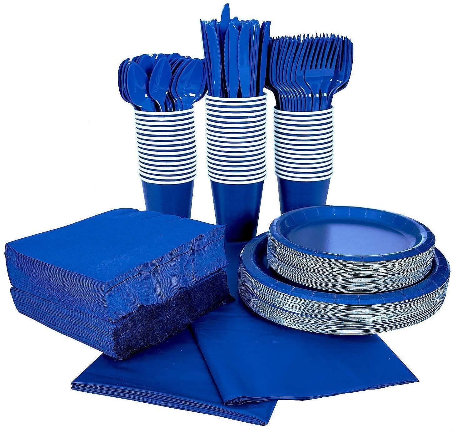 Serves 50 | Blue Party Pack 50-Set | Party Avenue Bundle-Pack | Complete Party Pack | Graduation parties, Office parties, Birthday parties, Festivals, Blue Theme