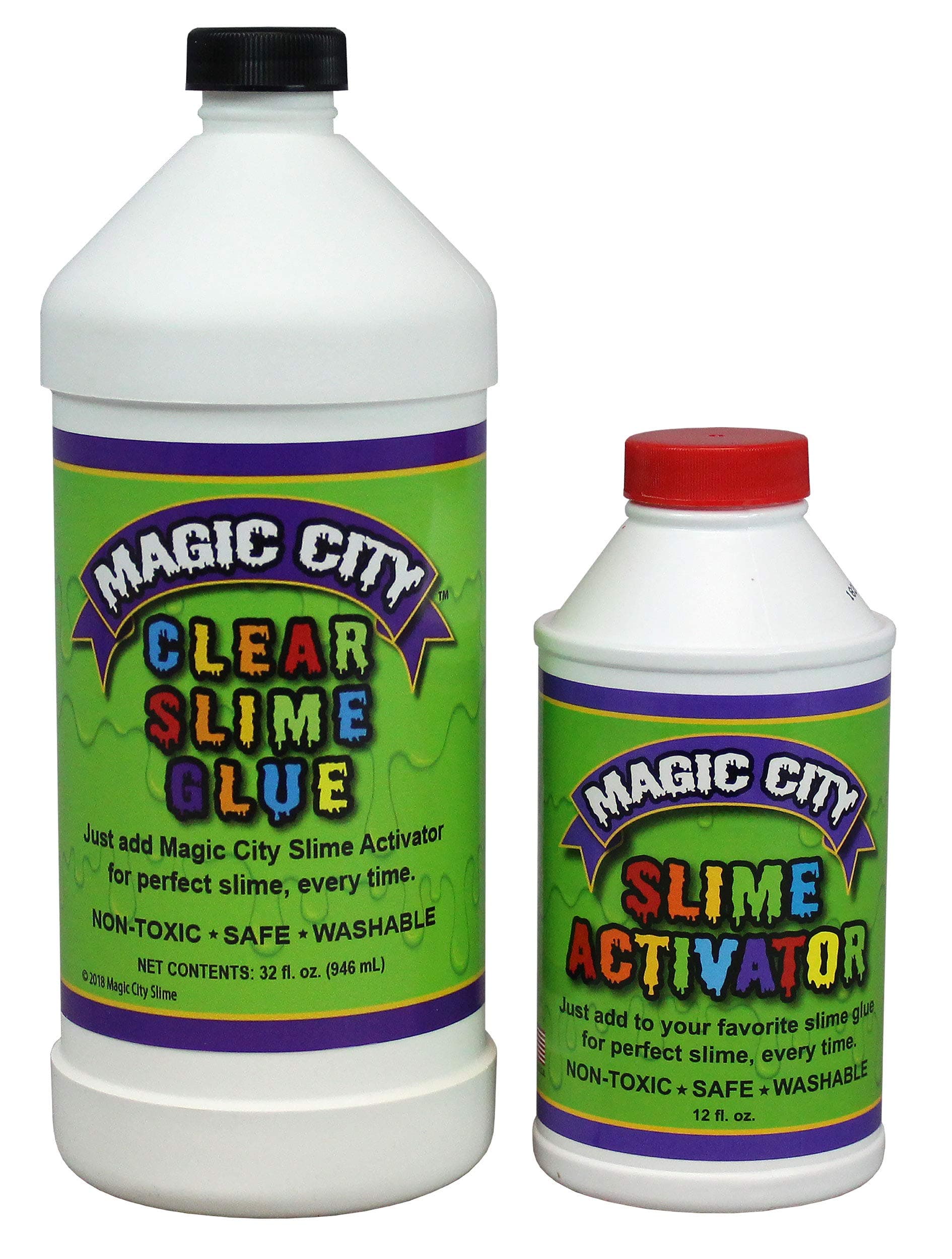 Magic City Slime Kit, Includes Magic City Slime Activator (12 oz) and Magic City Clear Slime Glue (32 oz), Non-Toxic, Make Perfect Slime, Every Time