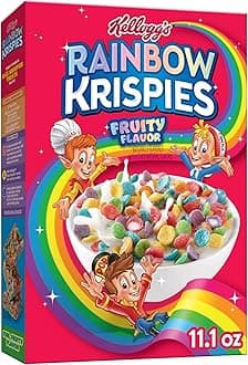 Rainbow Krispies Cold Breakfast Cereal, 8g Whole Grains, Rice Krispies Treats, Original, 11.1oz Box (1 Box)