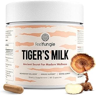 Tiger Milk Mushroom Supplement | Hair Growth & Immune Support | Gut & Digestive Health | Boosts Memory, Focus, Brain Health, Cognitive Focus | Clear Skin, Respiratory & Lung Health