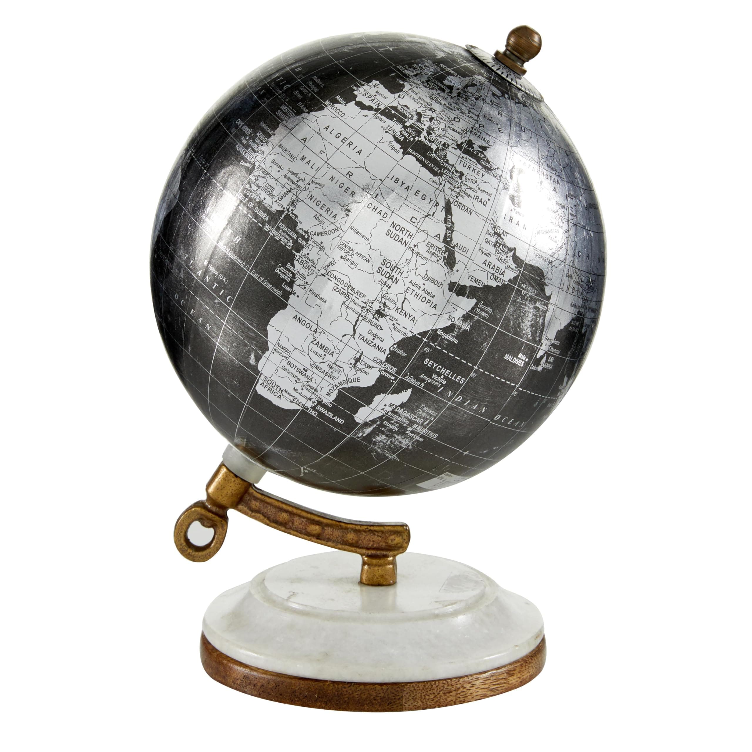 Deco 79 Modern Plastic Globe, 5" x 5" x 7", Black