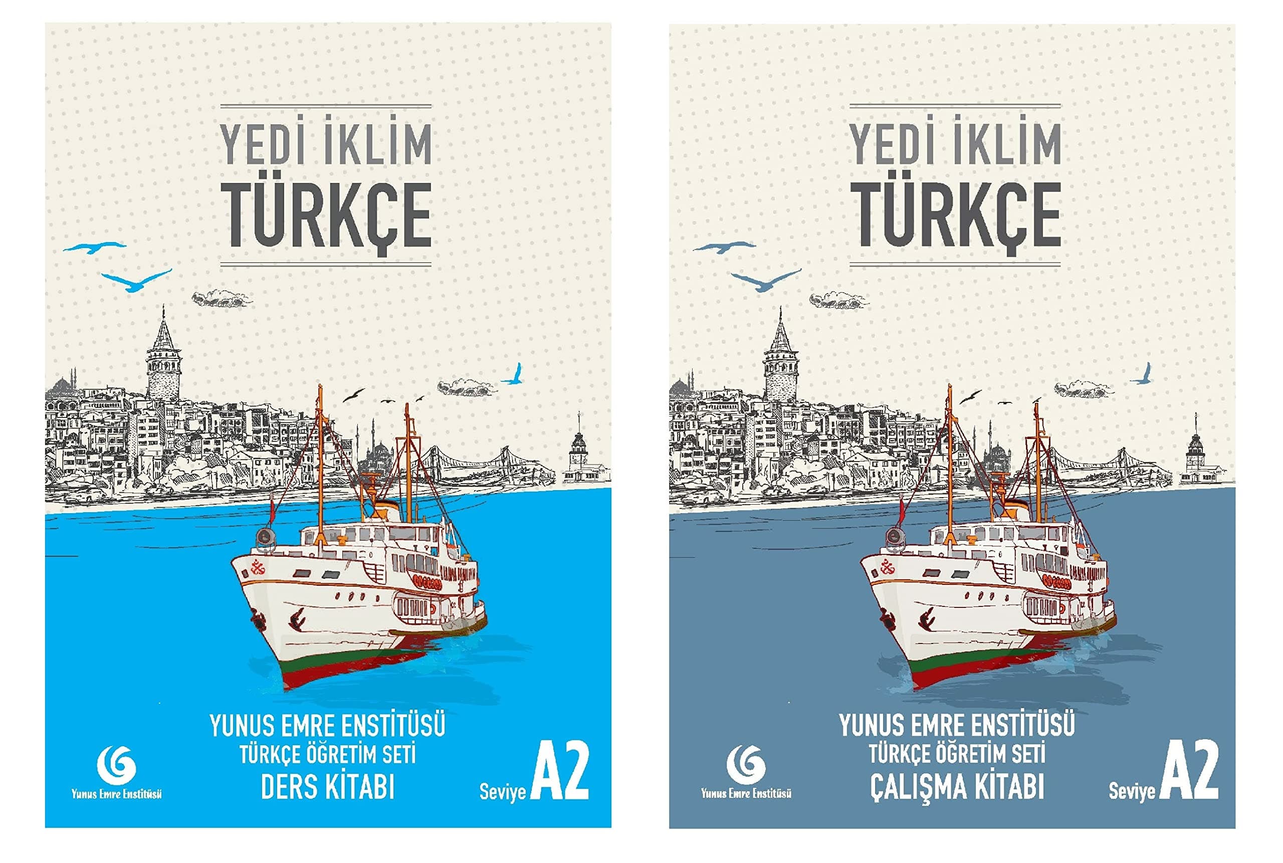Turkish Elementary level Course Book for Foreigners with Audio Cd + Workbook Yedi Iklim Turkce by Yunus Emre Institute A2