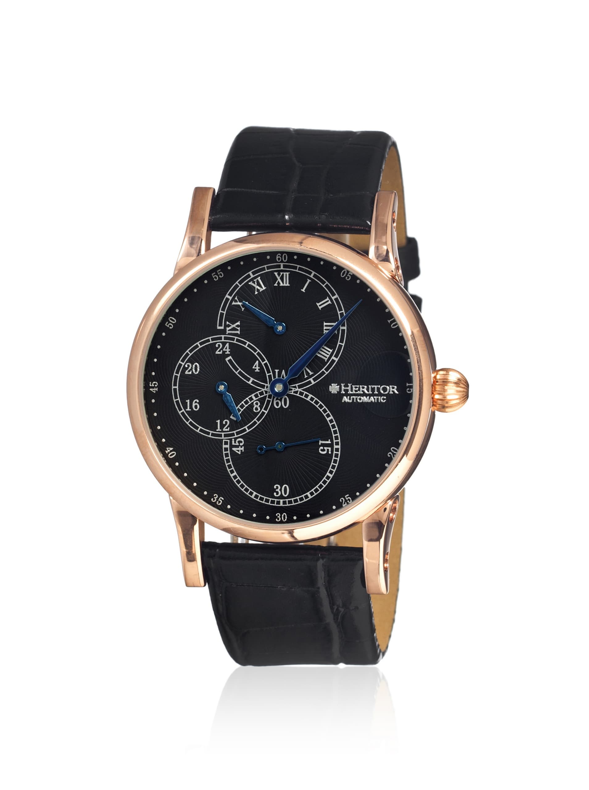 heritor automatic herhr1104 – Wrist Watch, Leather Strap Black