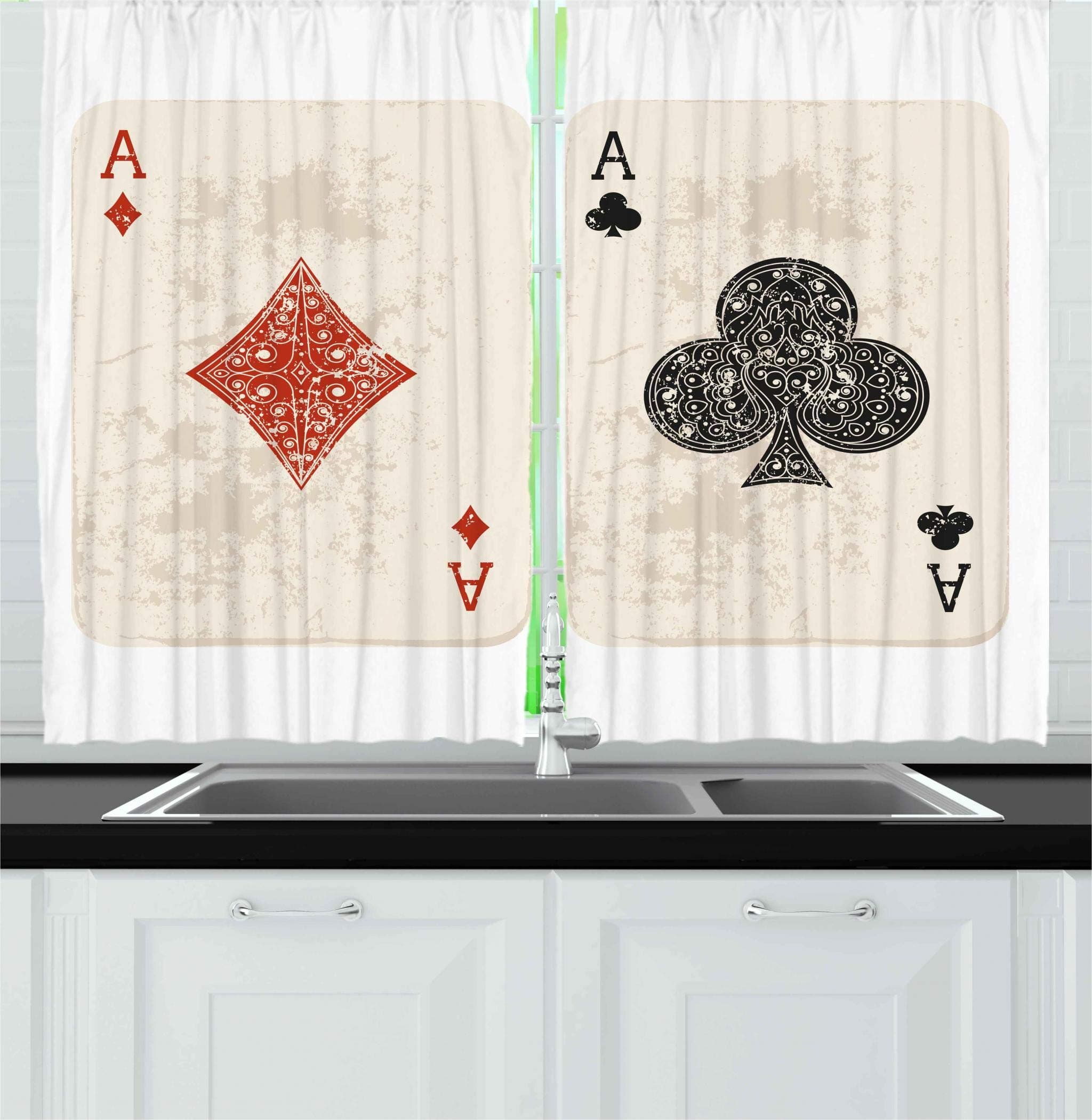 Ambesonne Multicolor Curtain Panels for Kitchen 55" X 39" Multi kc_27095_55x39