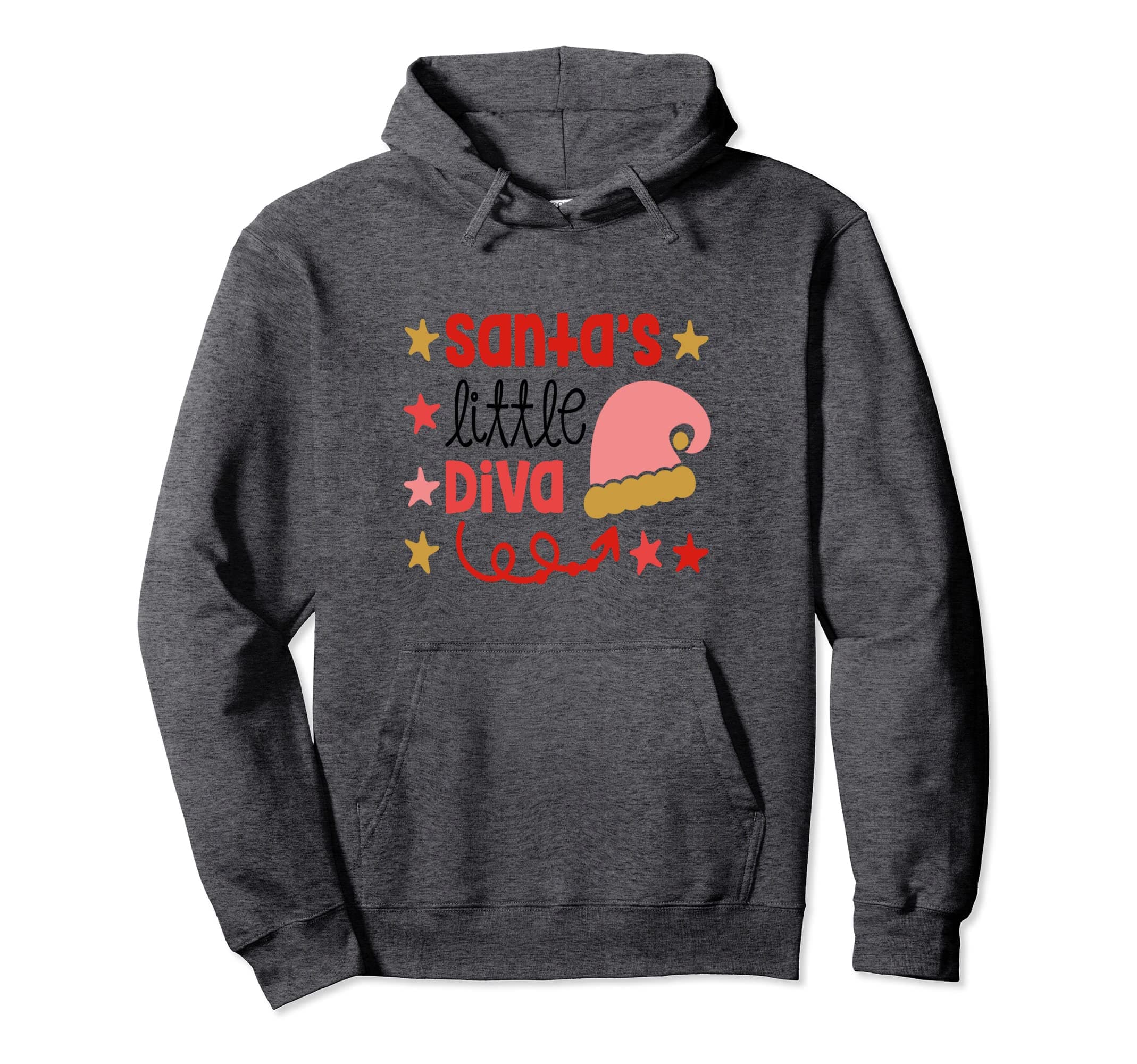 FUNNY SANTA TEE. SANTA'S LITTLE DIVA. CHRISTMAS DIVA, PRETTY Pullover Hoodie