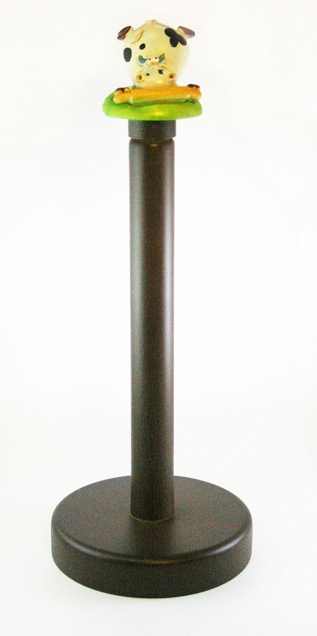 Paul Clear Cow Alice Kitchen Roll Holder with Rolling Pin, Wood/marmoresina, Multicoloured, 13 x 13 x 33 cm