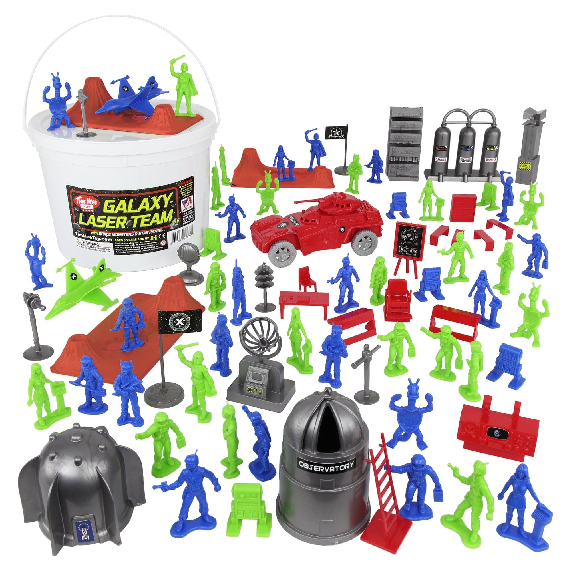 Tim Mee Galaxy Laser Team Bucket - 80pc Sci-Fi Space Plastic Figure Mars Playset