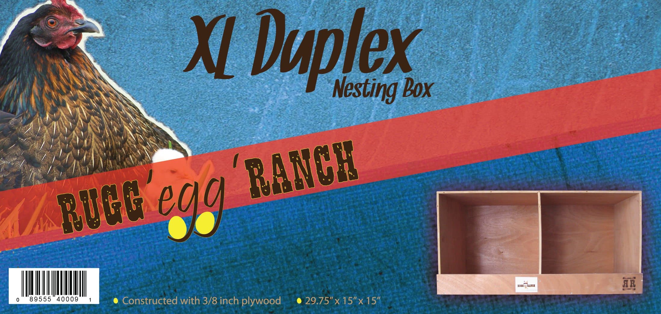 Rugged Ranch Products XLDUPLEX Nesting Box for Chicken, 29.75 by 15 by 15-Inch