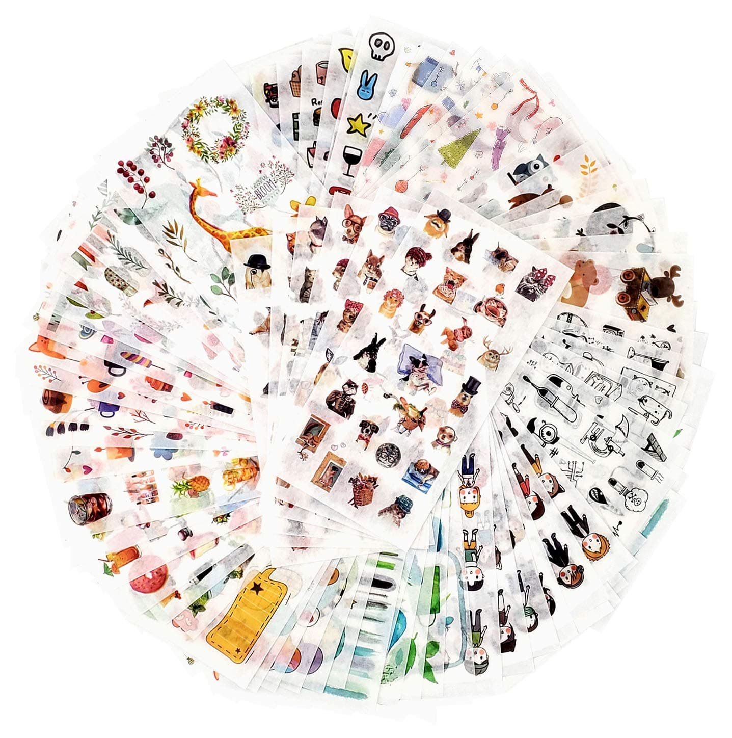 – 12 Pack Washi Sticker Set, 72 Sheets Decorative Washi for Journals, Planners, Scrapbooks, DIY Cards, Albums & Craft Projects (Innocence)