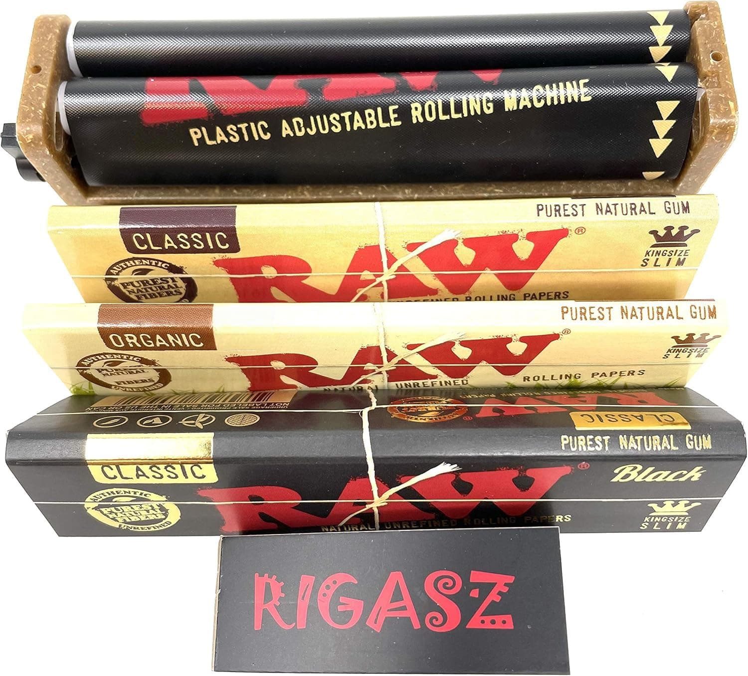 RAW King Size 2-Way Cigarette Rolling Machine Rolling Papers and Tips