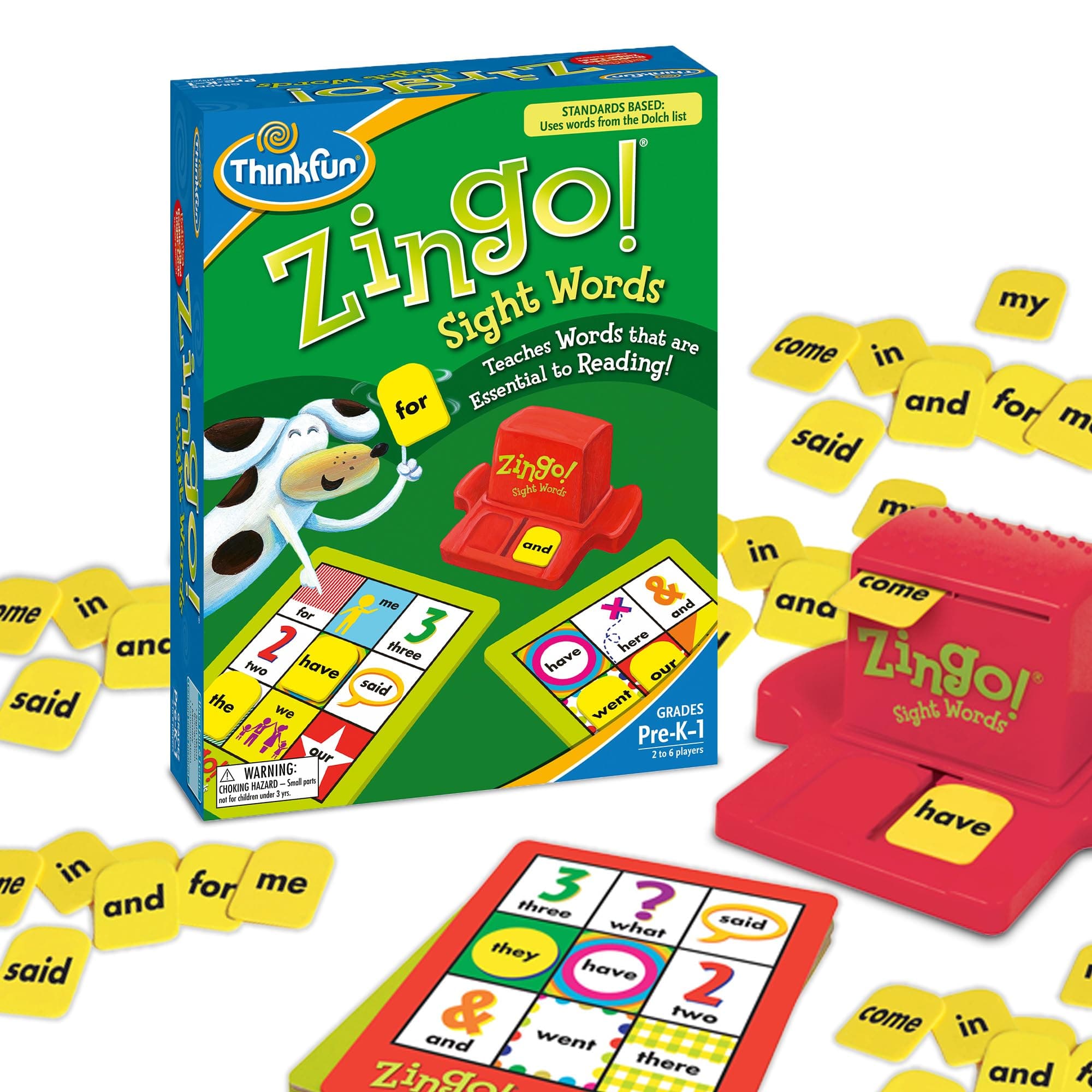 ThinkFun Zingo Sight Words Award Winning Early Reading Game for Pre-K to 2nd Grade - Toy of the Year Finalist, A Fun and Educational Game Developed by Educators for Boys and Girls