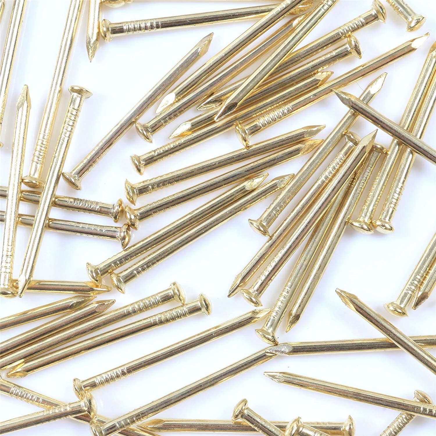 White Hinge 100x Brass Wall Pins 25mm Panel Wire Hanging Photos/Art/Picture Frames Gold Nail