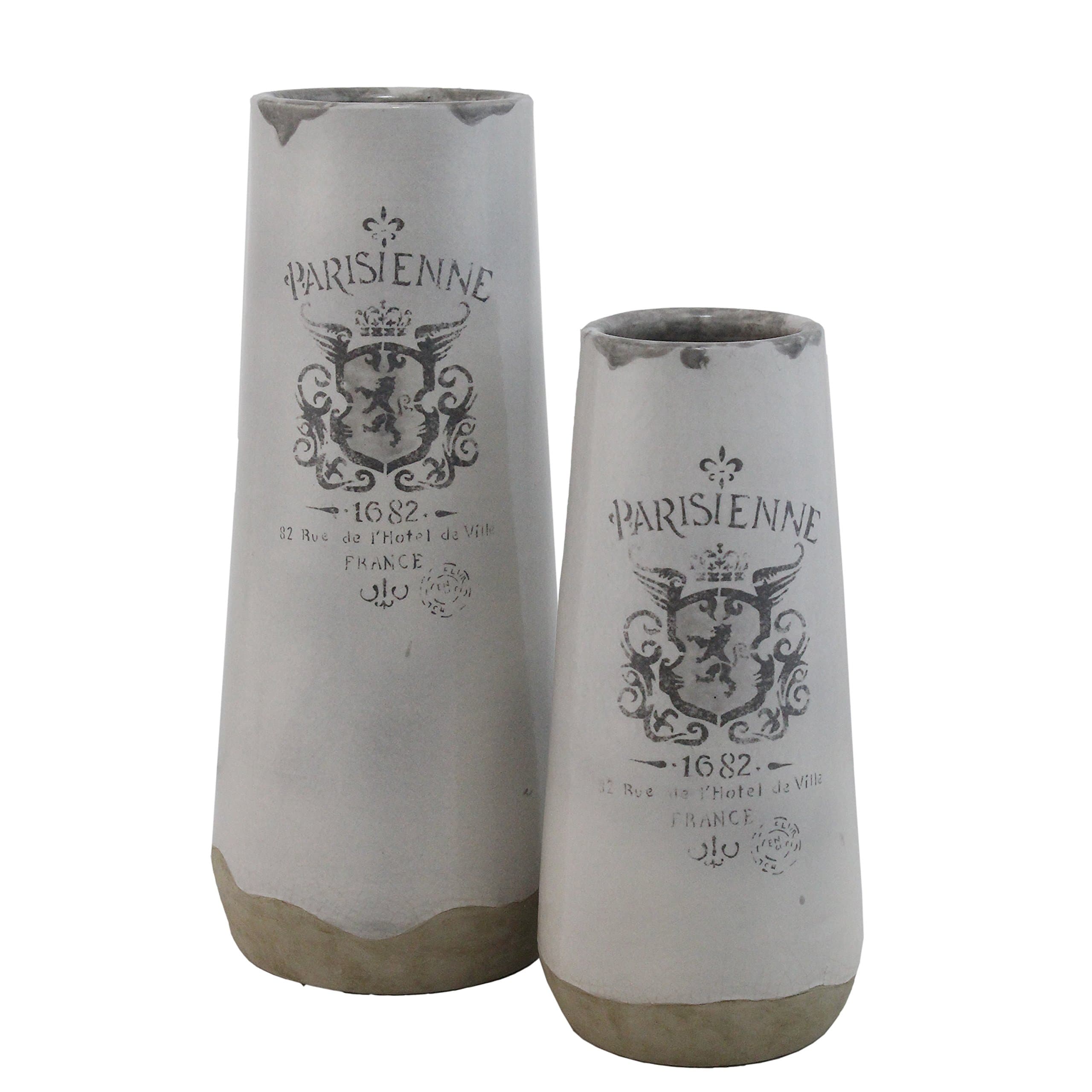 Parisienne Decorative Ceramic Vase, Set of 2