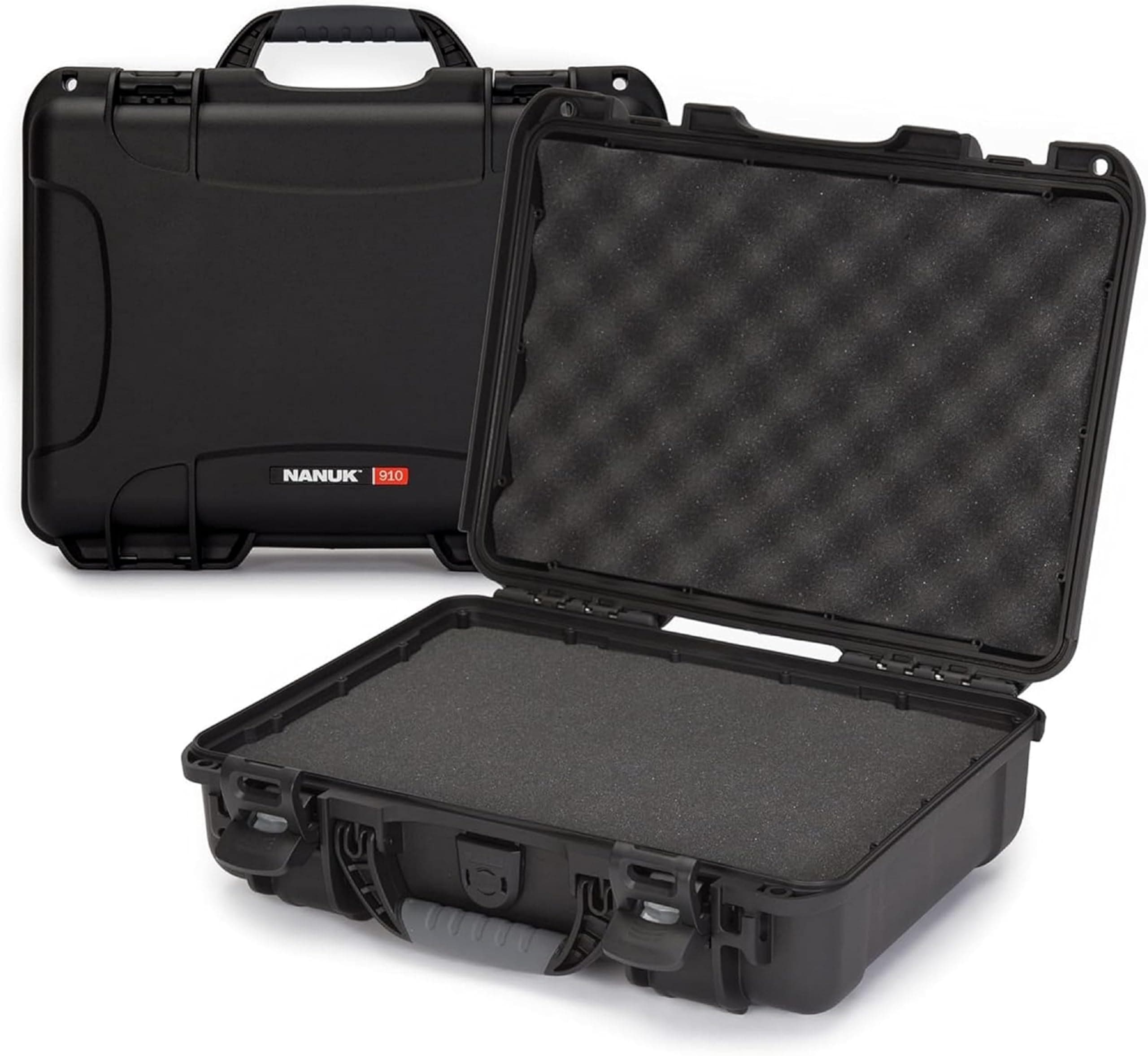 910 Hard Case with Customizable Cubed Foam, IP67 Waterproof, Dustproof and Impact Resistant, 14.3” x 11.1” x 4.7”, Rugged Construction for Ultimate Protection, Made in Canada – Black