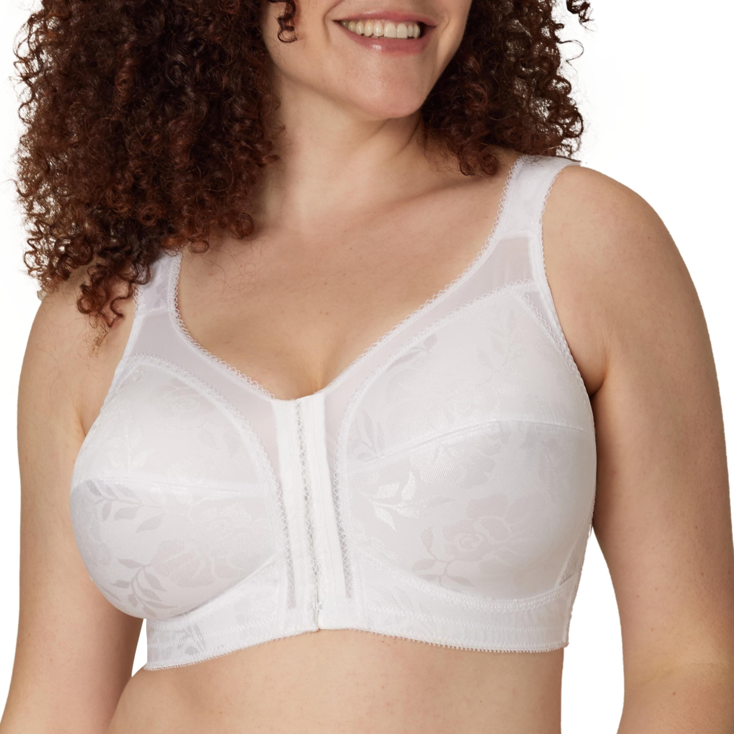 Women's 18 Hour Front-Close Wireless Bra, 4-Way TruSUPPORT Bra with Flex Back