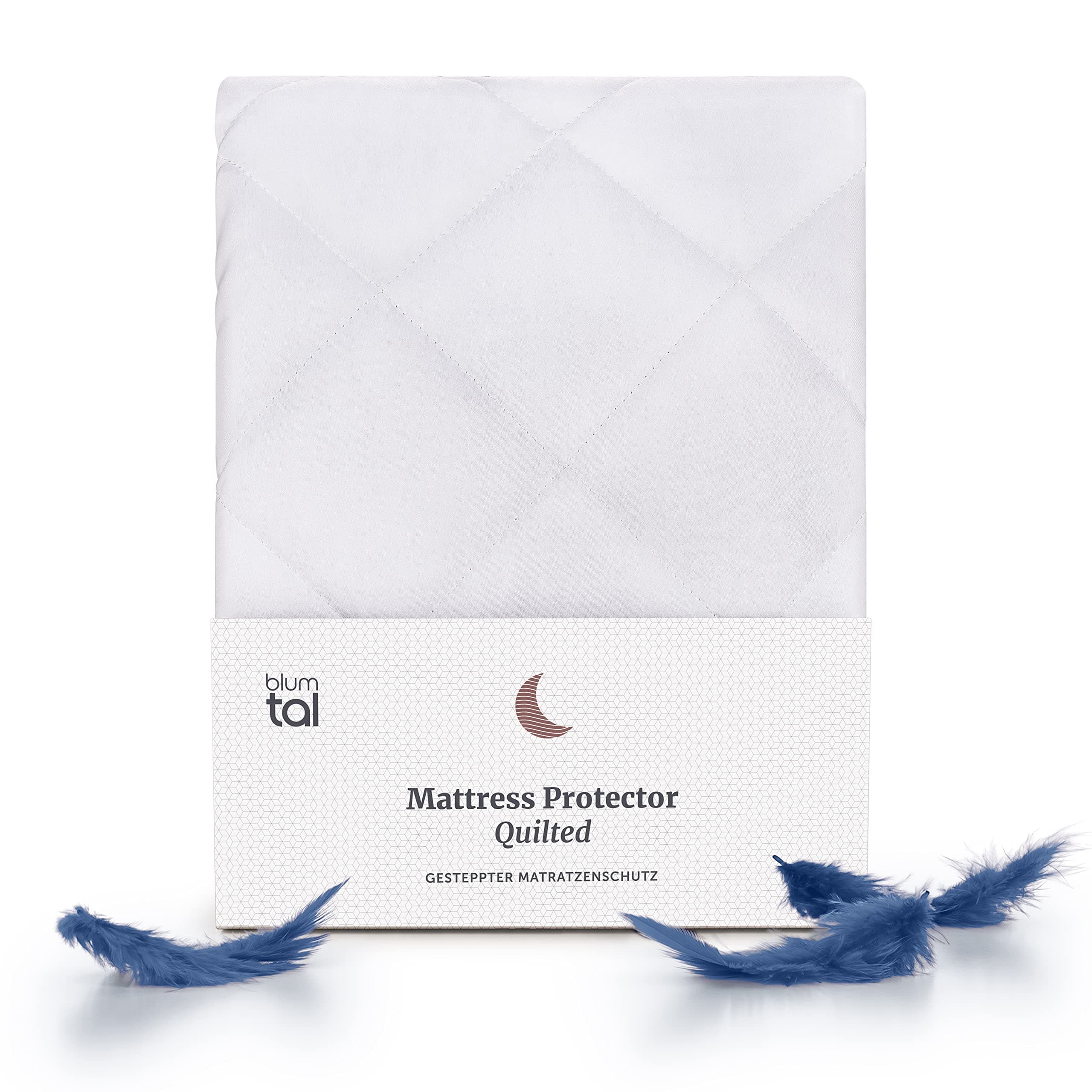 BlumtalQUILTED Super King Mattress Protector - Super Soft Padding, Extra Deep Mattress Protector, Protection against Bed Bugs - 180 x 200 x 40 cm (71" x 78.5" x 16")