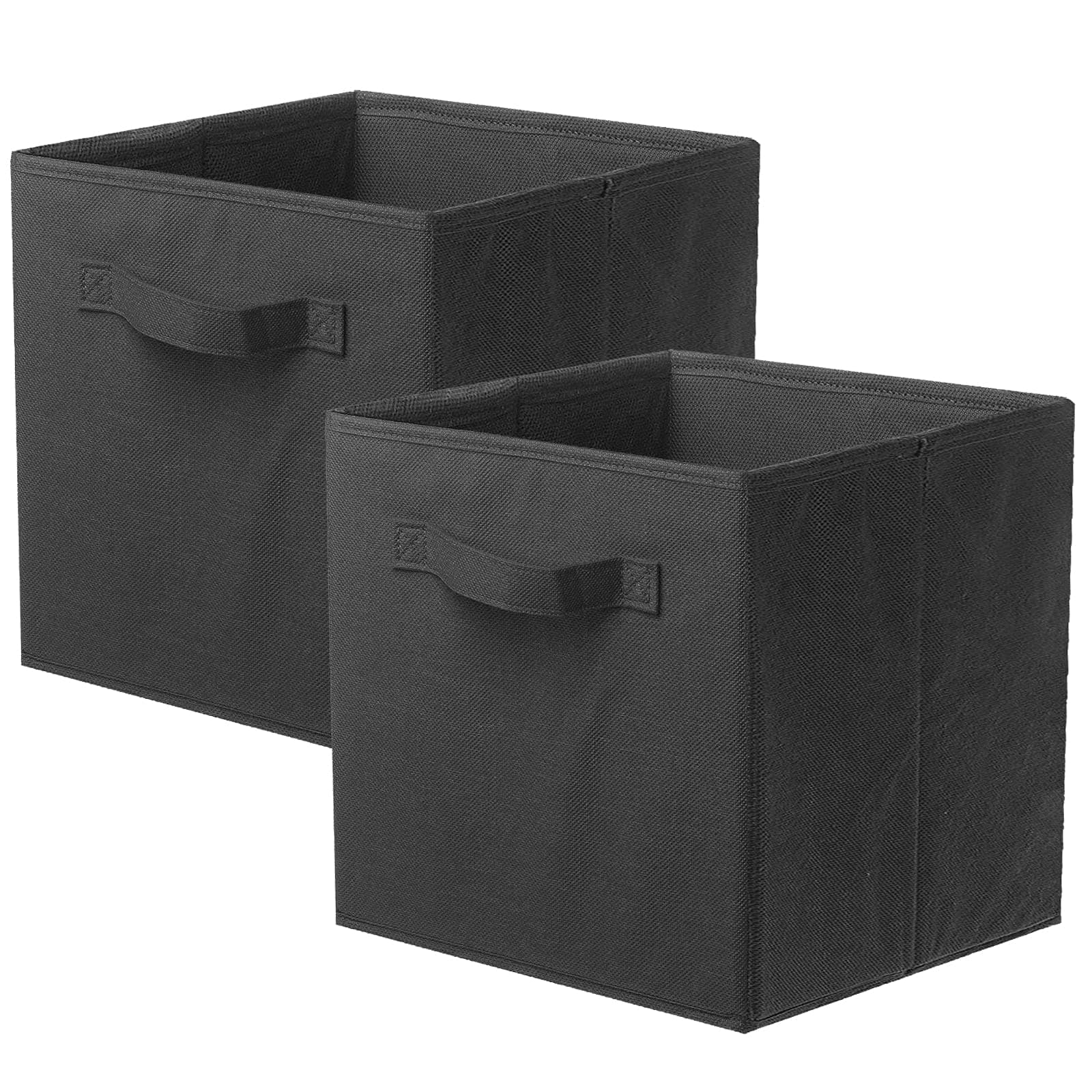 ShellKingdom Storage Bins, Foldable Fabric Storage Cubes And Cloth Storage Organizer Drawer For Closet And Toys Storage, 2 Pack (Black)