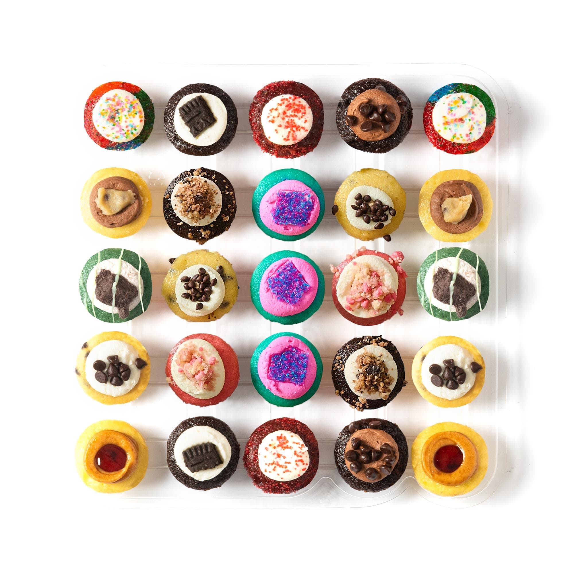 Baked by Melissa Cupcakes - Latest & Greatest - Assorted Bite-Size Cupcakes - 12 Flavors Include: Red Velvet, Triple Chocolate, Cookie Dough & More (25 Count)