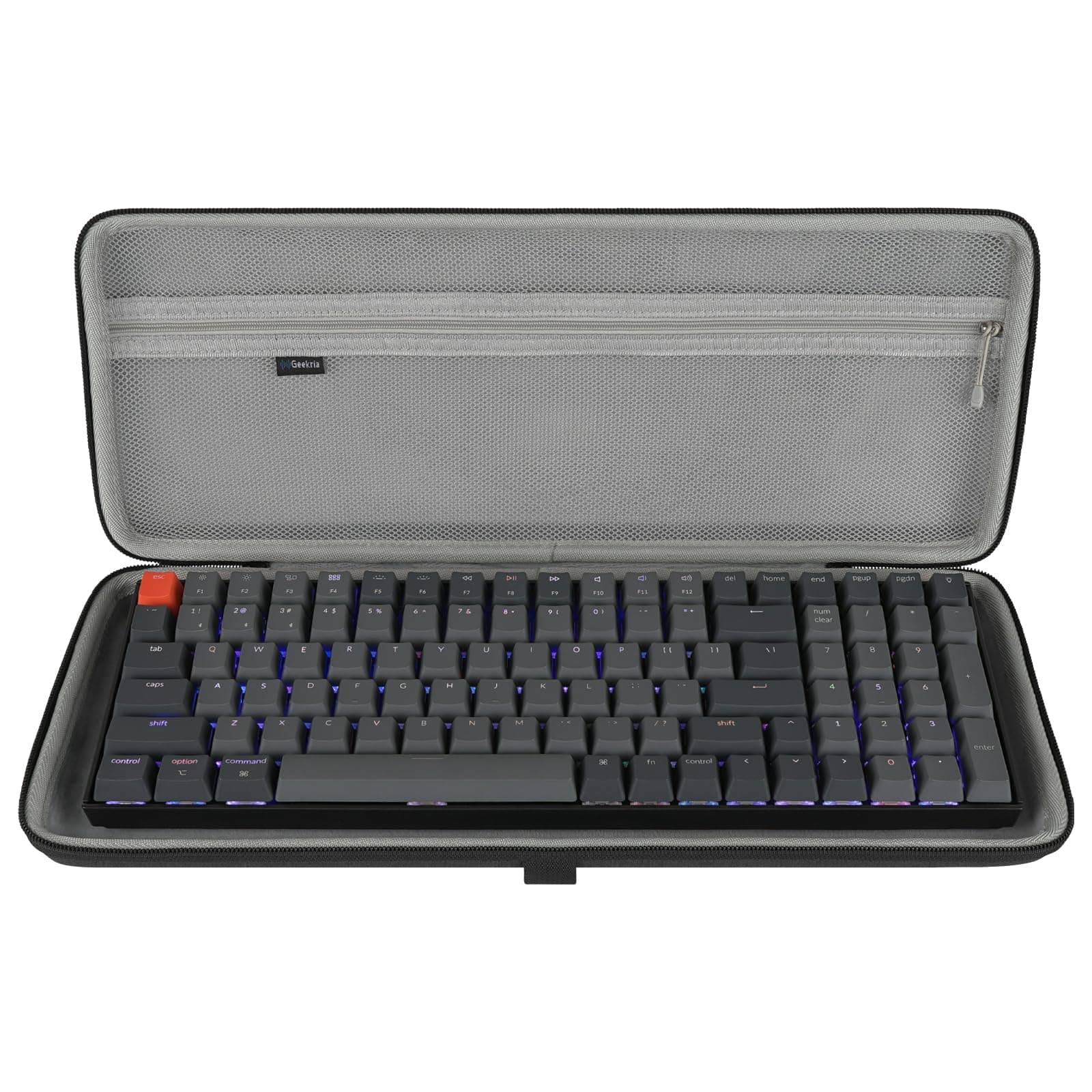 90%-96% Keyboard Case, Compatible with Keychron K4 / K4 HE, RK Royal KLUDGE RK96 / RK100, Hard Shell Travel Carrying Bag for 100keys Mechanical Gaming Keyboard (Dark Gray)
