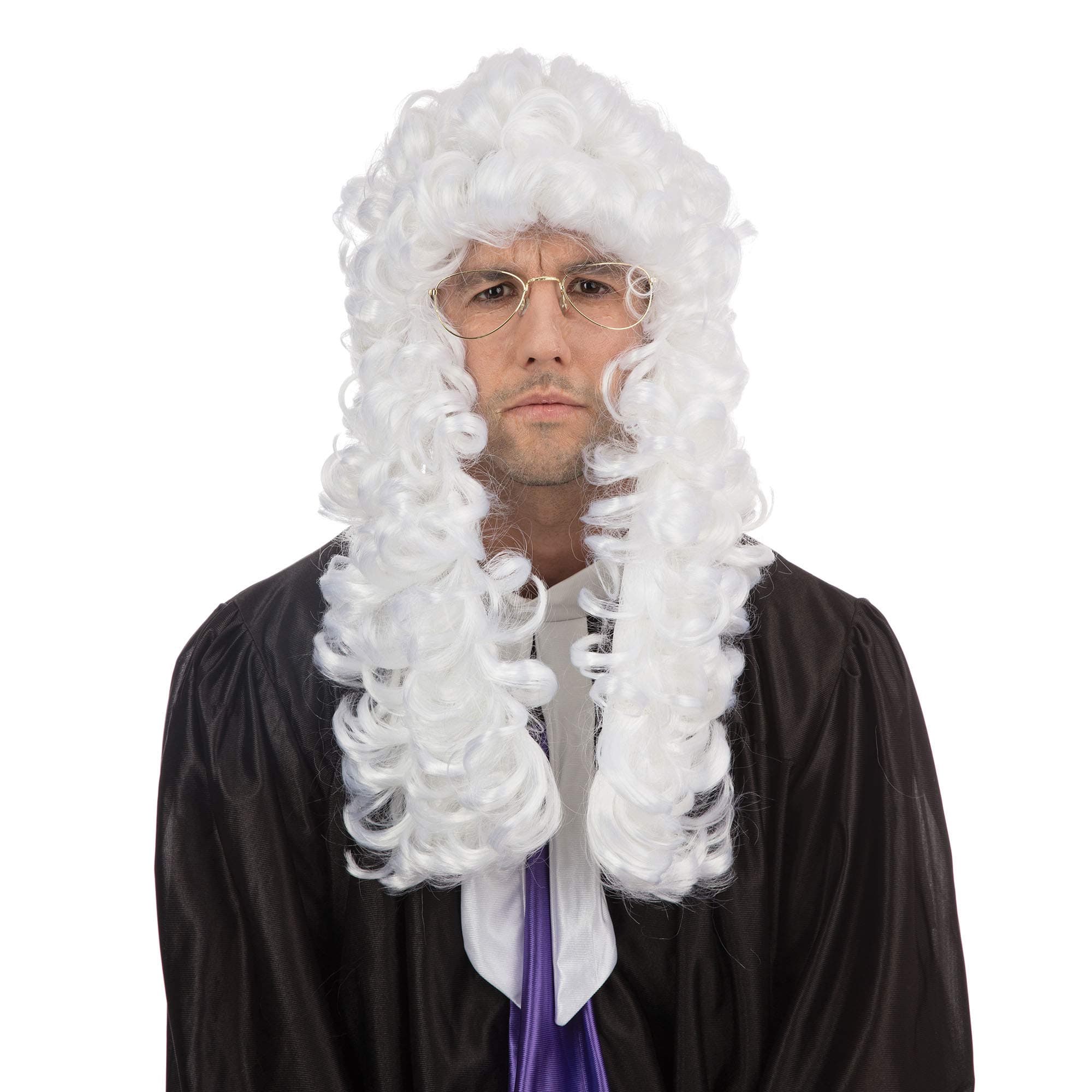 White Judge Wig for Men (1 Pc.) - Authentic Design, Perfect Accessory for Role-Play, Costume Parties, Cosplay, Uniforms, World Book Day, & More Halloween Halloween