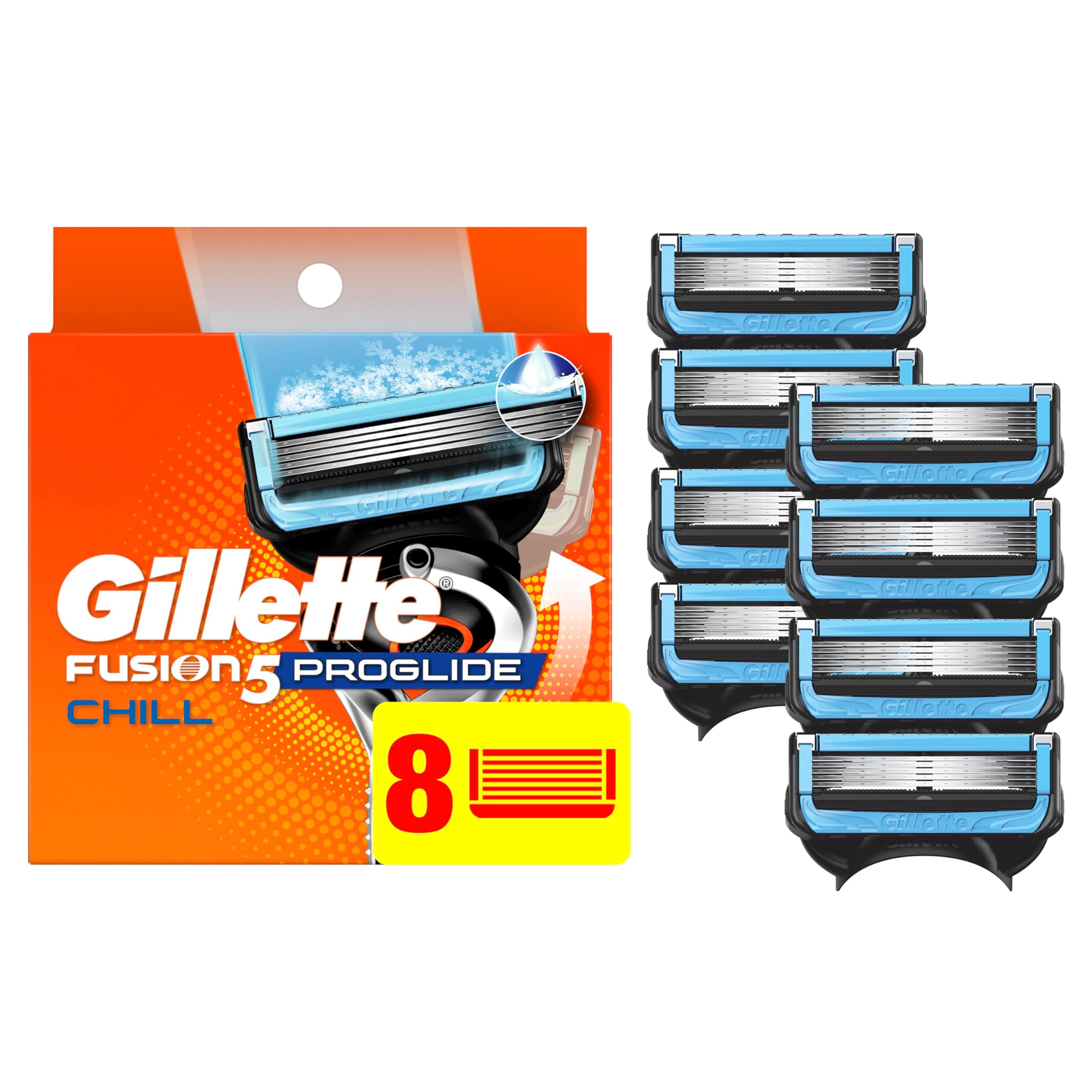 Gillette ProGlide Chill Razor Refills for Men, 8 Blade Refills