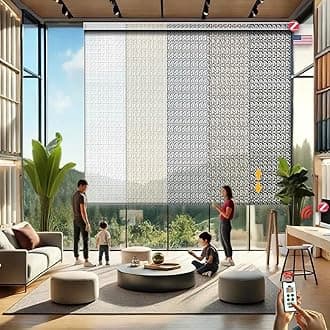 HILADUO Customized Solar Screen Roller Shade Blinds with Remote-Controlled Motorized Operation, Moderate-Low Visibility, Made in The USA