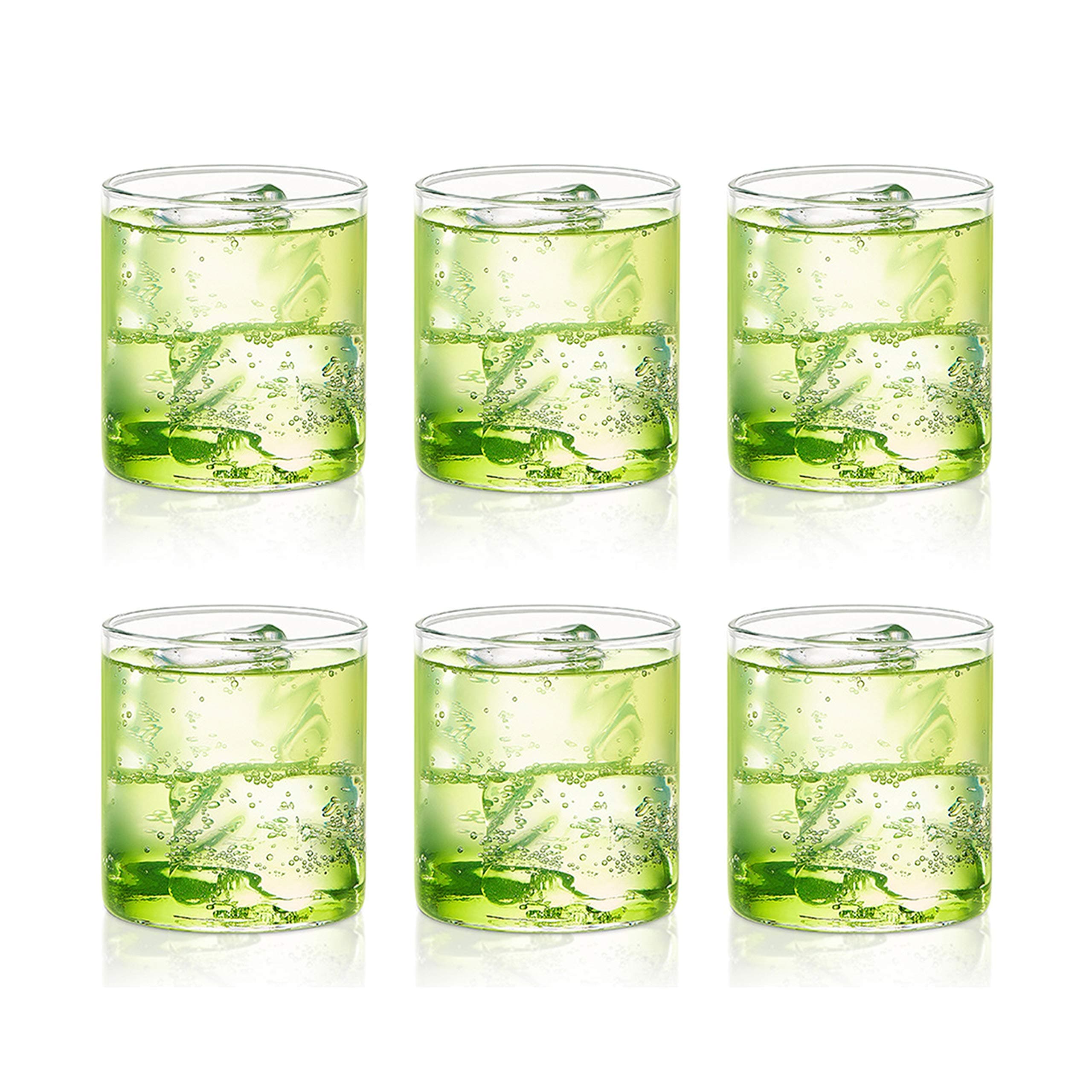 BOROSIL WHITE VISION GLASS SET SMALL SQUAT 295 ML|CLEAR HIGH BALL|TRANSPARENT| TUMBLER FOR WATER, JUICE, COCKTAIL, MOCKTAIL|6 PC GLASS SET