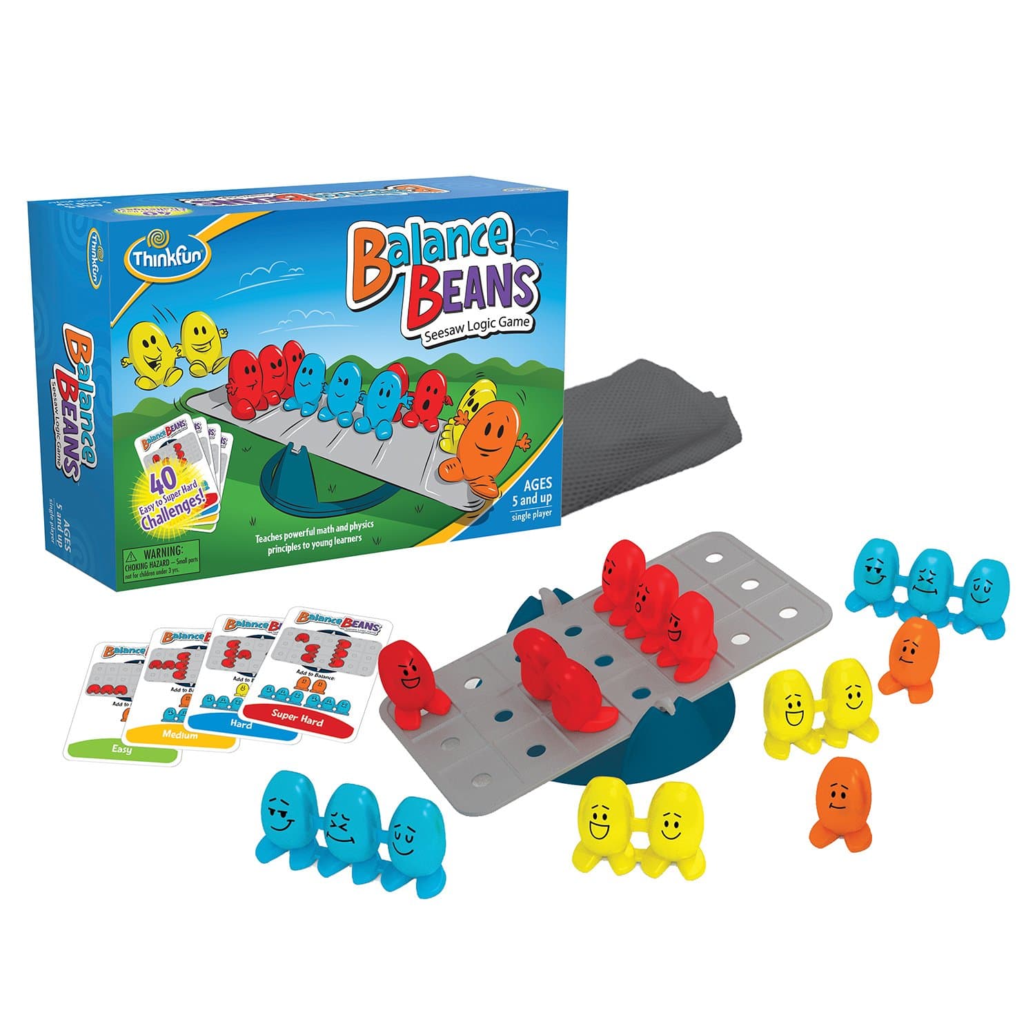 ThinkFun Balance Beans Math Game - Engaging Pre-Algebra Puzzle for Kids | Enhances Logical Reasoning & Critical Thinking | Award Winning Educational Toy | for Ages 5 and Up