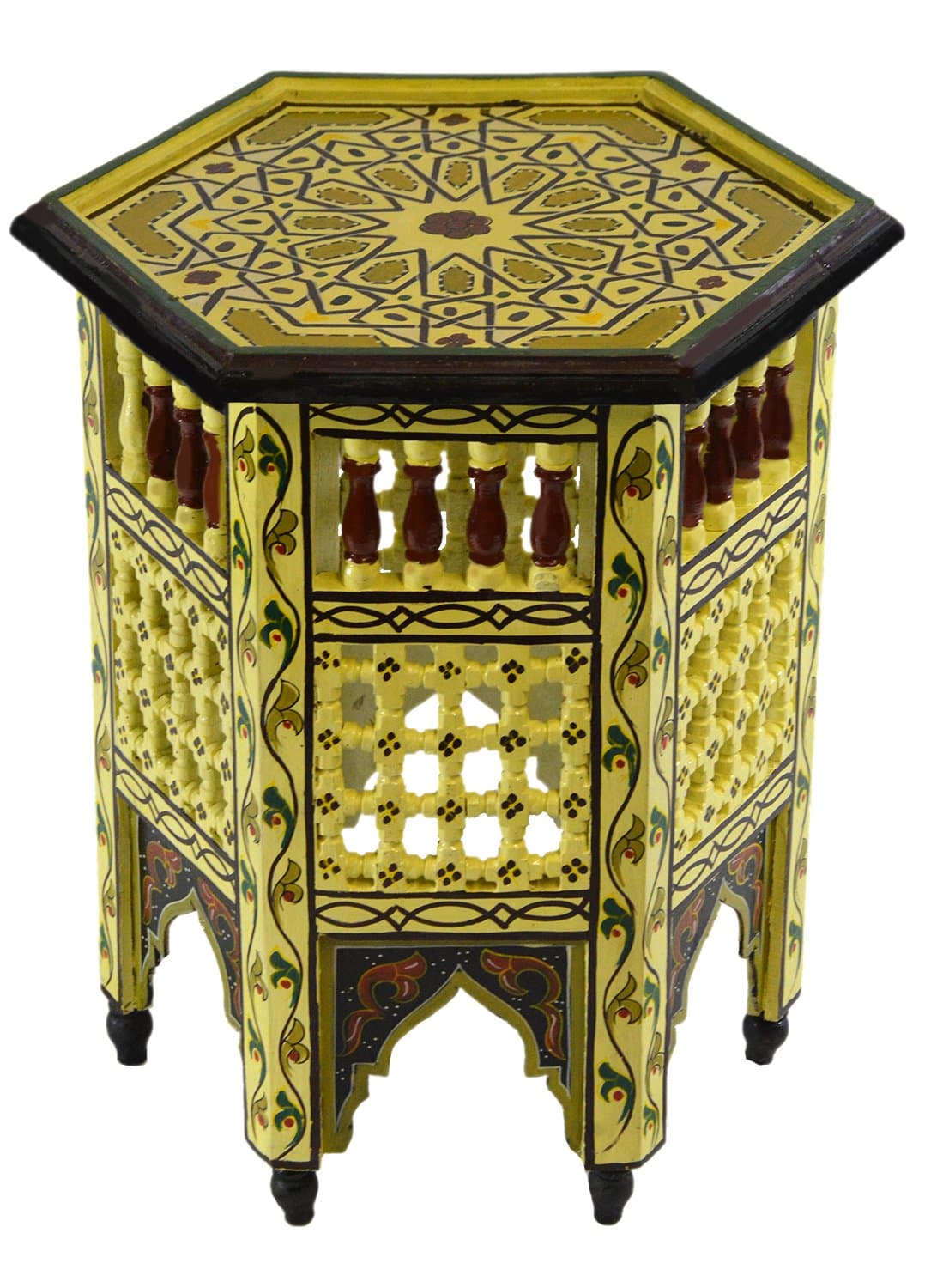 Moroccan Wood Side End Table Corner Coffee Handmade Hand Painted Moorish