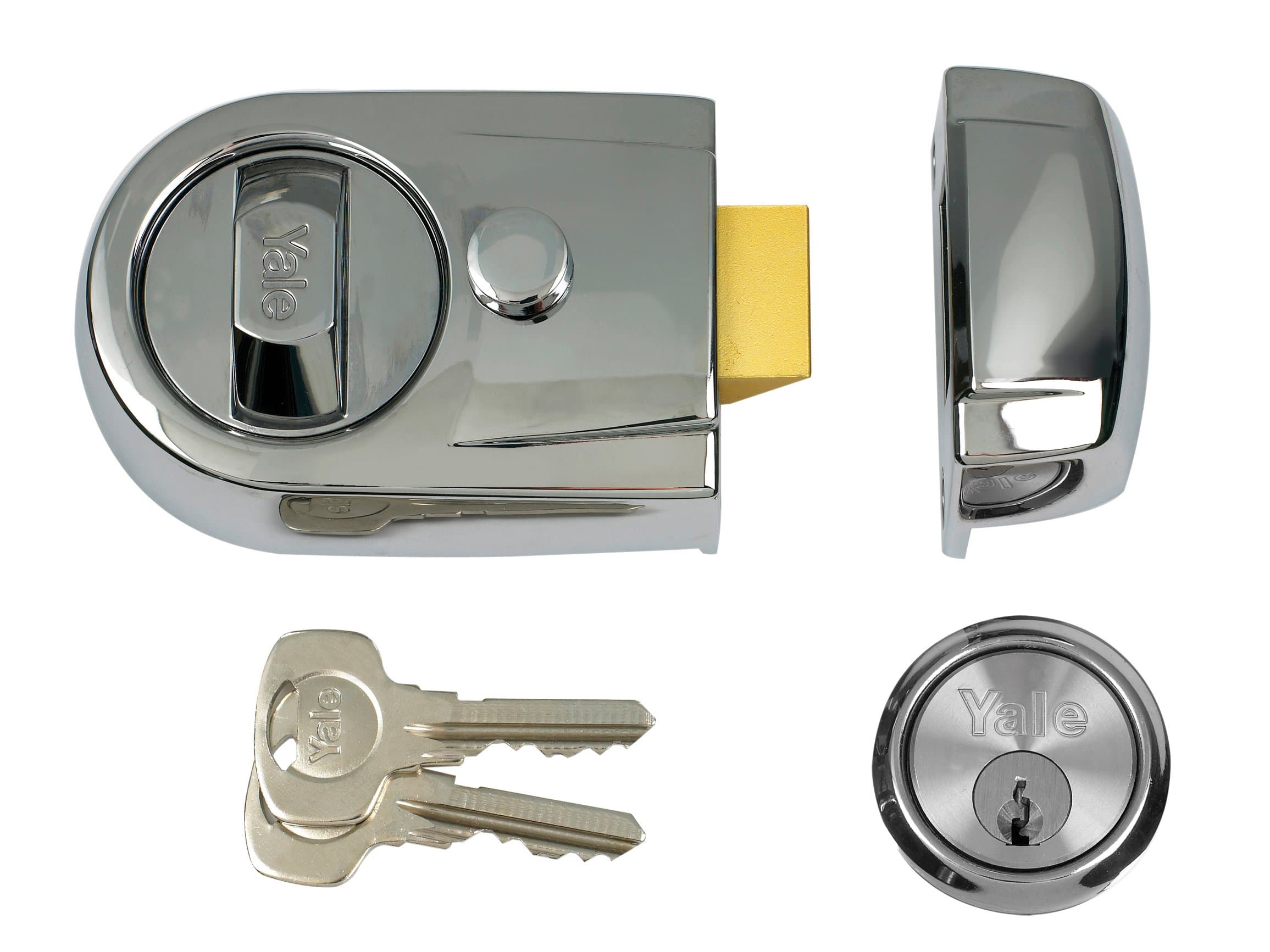 Y3 Nightlatch Chrome Key Lock Door Knocker