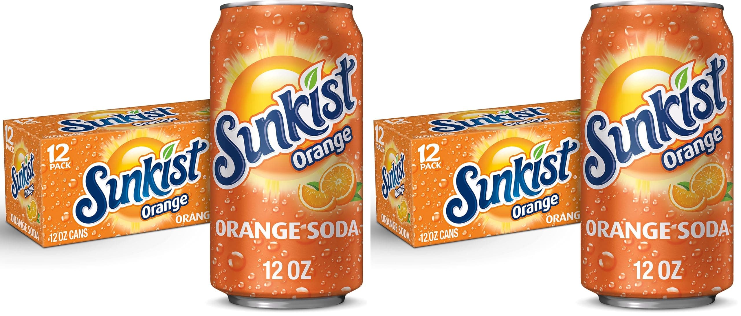 Sunkist Orange Soda, 12 fl. oz. Cans, 12 Pack (Pack of 2)