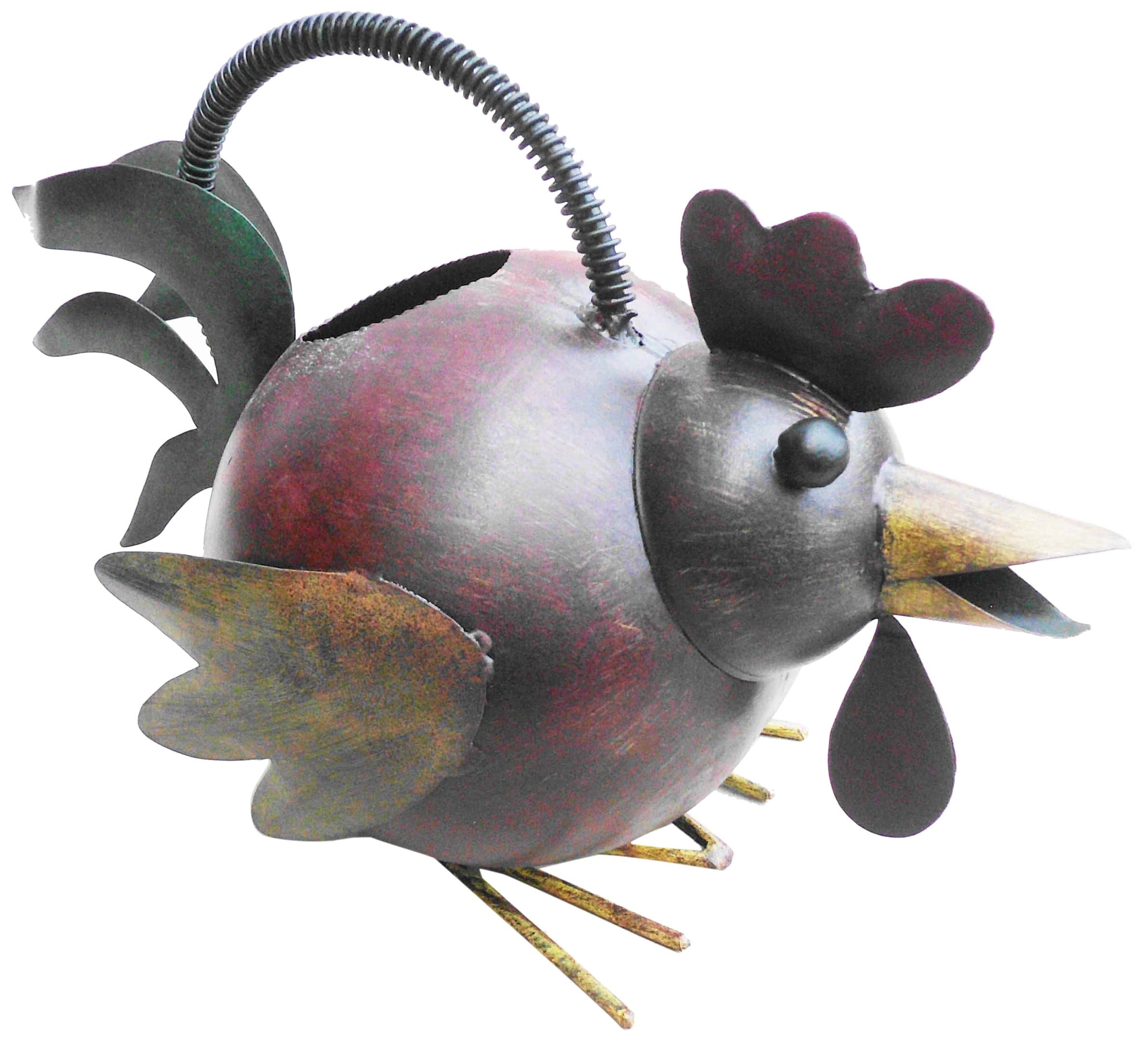 Iron Rooster Watering Can Garden Decor