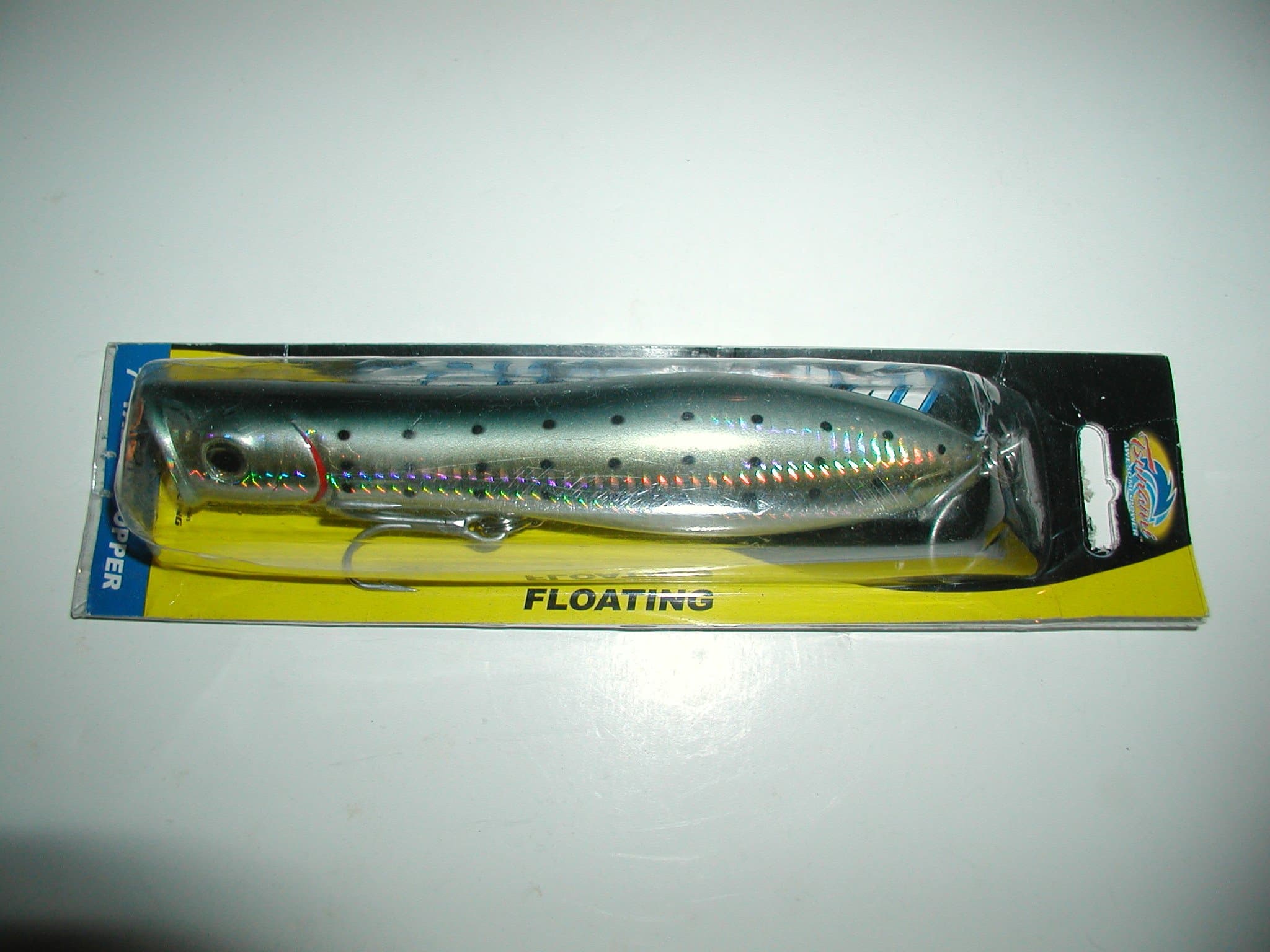 TsunamiSMOKY JOE 7" FLOATING TALKIN POPPER EXTRA SHARP VMC CUT POINT TREBLE HOOKS ASSURE FASTER HOOK SETS.