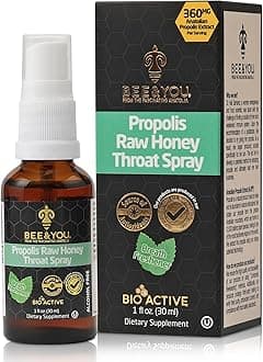 Bee and You Natural Bee Propolis Throat Spray for Immune Support Sore Throat Relief and Oral Support for Adults and Kids 1 fl oz