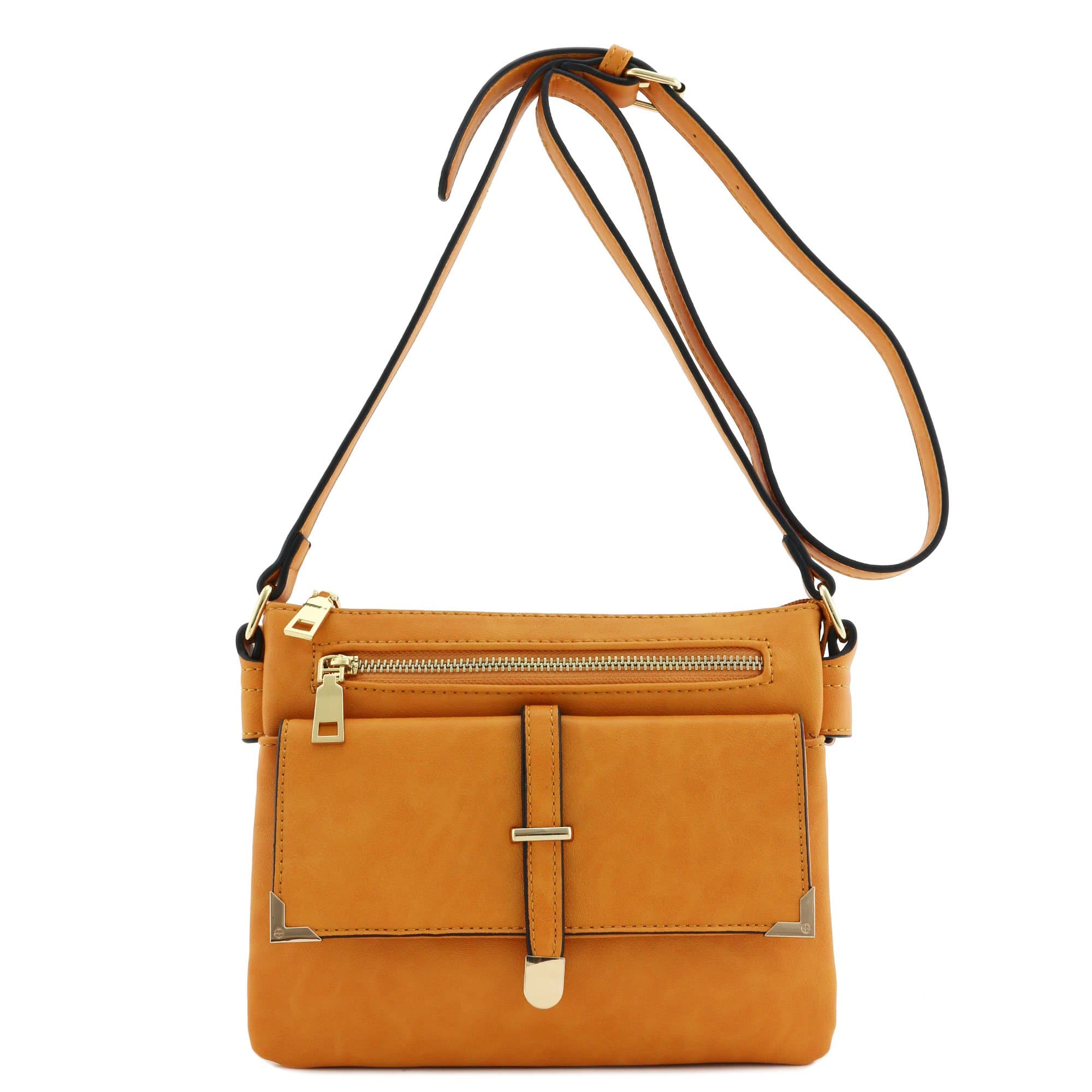 Double Compartment Flap Pocket Crossbody Bag