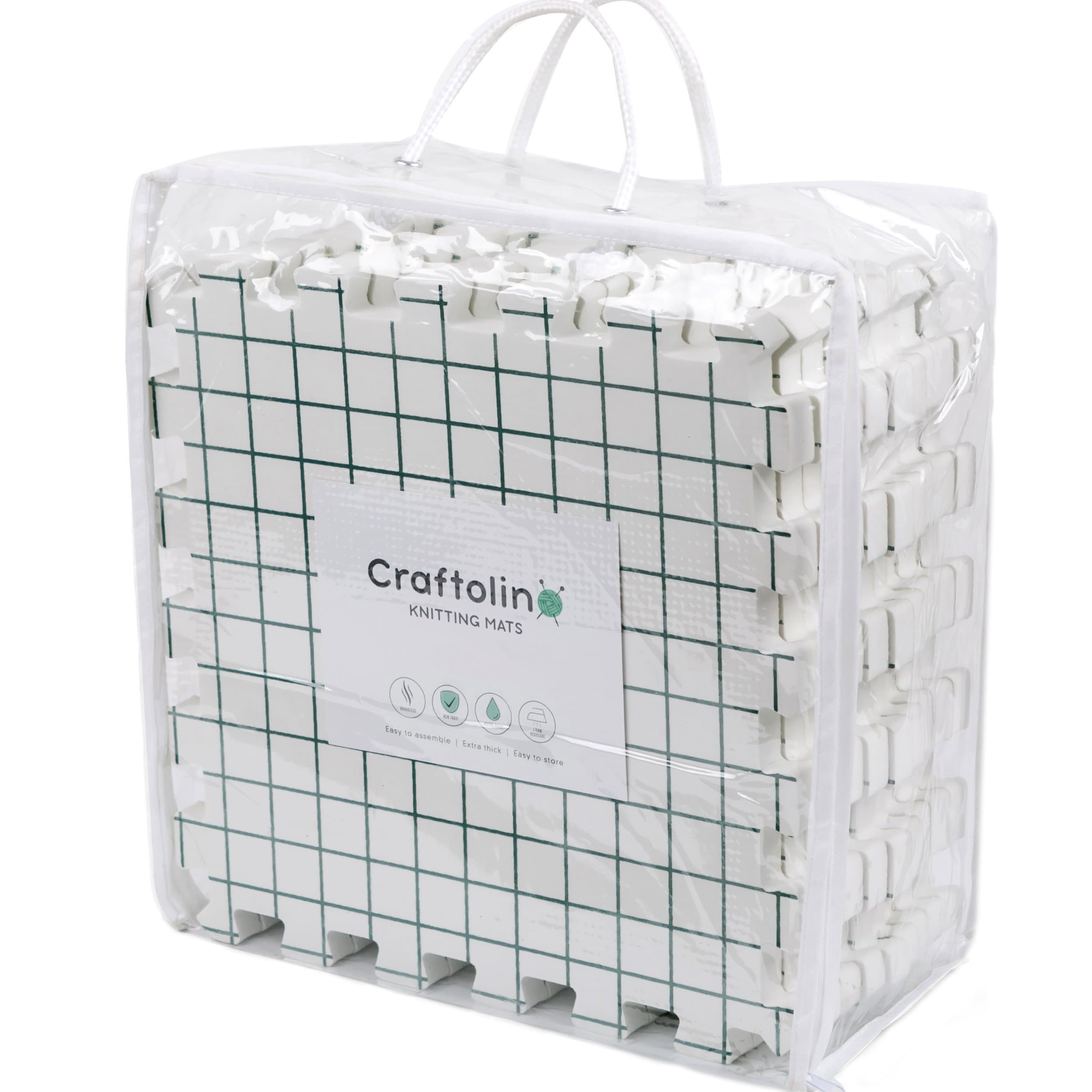 Blocking Mats for Knitting - 9 Extra Thick Boards With 1 Inch Spaced Grid - For Needlepoint or Crochet - Includes 150 Stainless T-Pins and Convenient Storage Bag With Handles